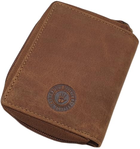myledershop Damen Geldbörsen portafoglio piccolo donna pelle bufalo gatto RFID