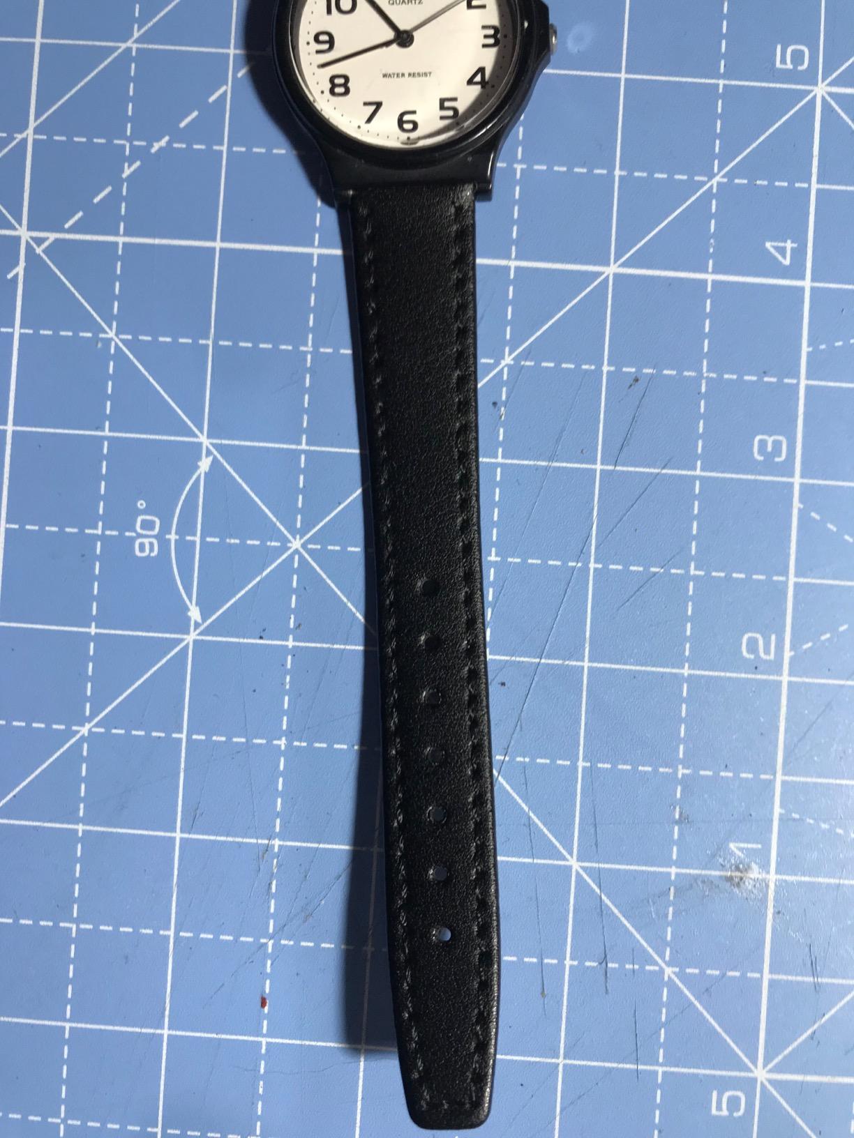 myledershop Uhrenarmbänder cinturino per orologio 16mm nero in pelle di vitello