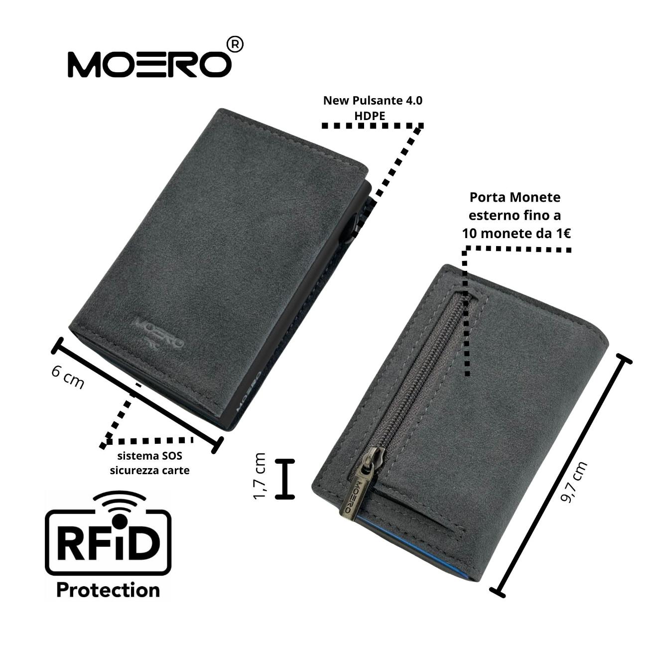 Moero Linea PRO PRO Zip SUPERIOR portafoglio grigio RFID