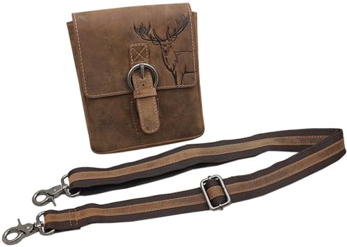 myledershop Gürtel-/Taschen borsetta verticale in pelle di bufalo marrone