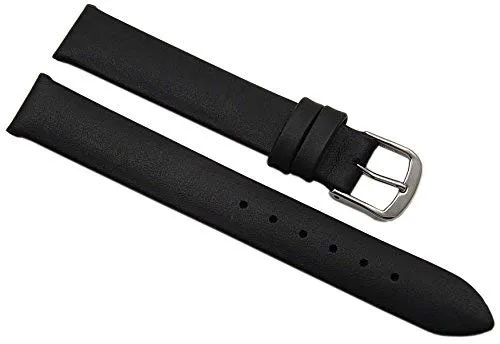 myledershop Uhrenarmbänder cinturino orologio 15 mm nero pelle vitello