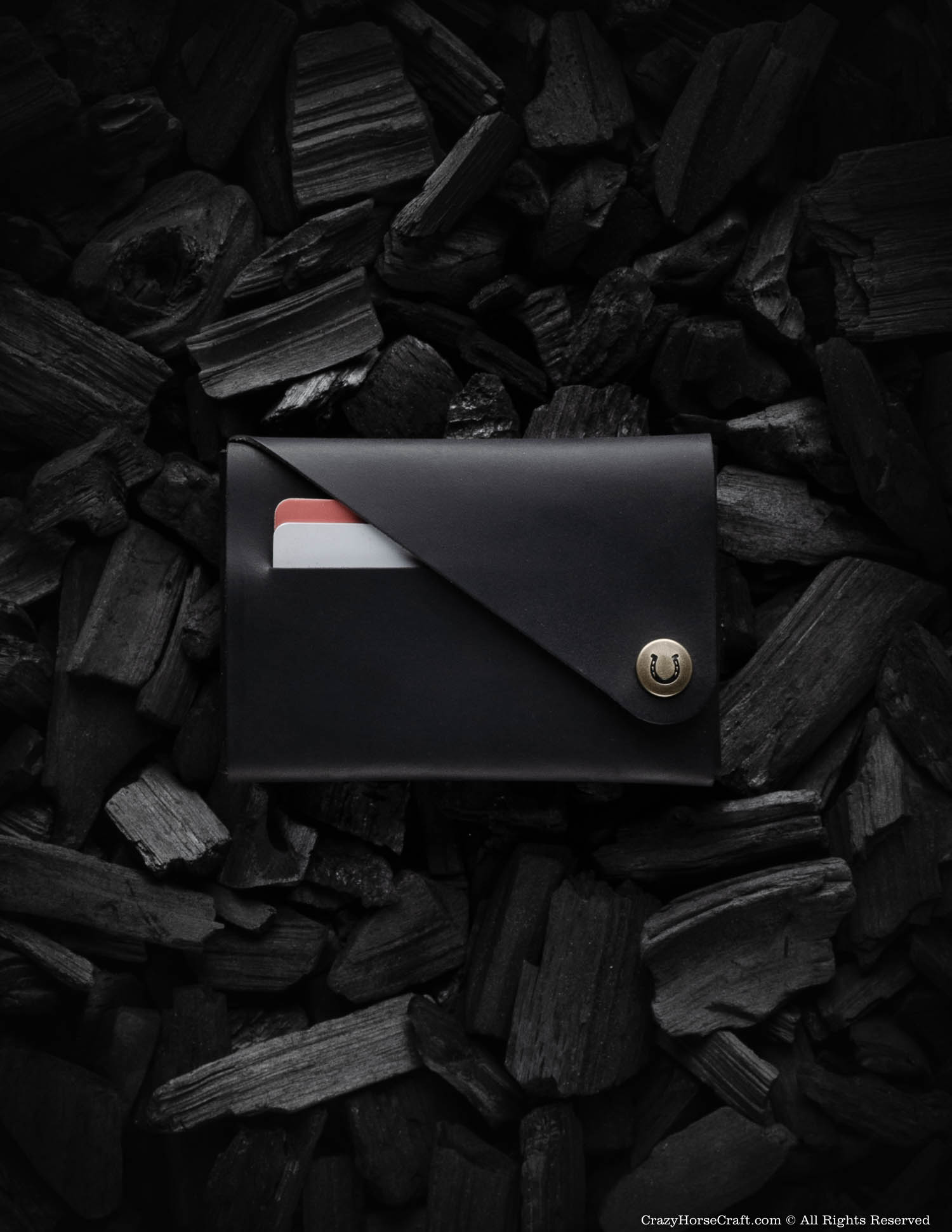 Crazy Horse Craft Minimalist Series portafoglio portacarte Carbon Black