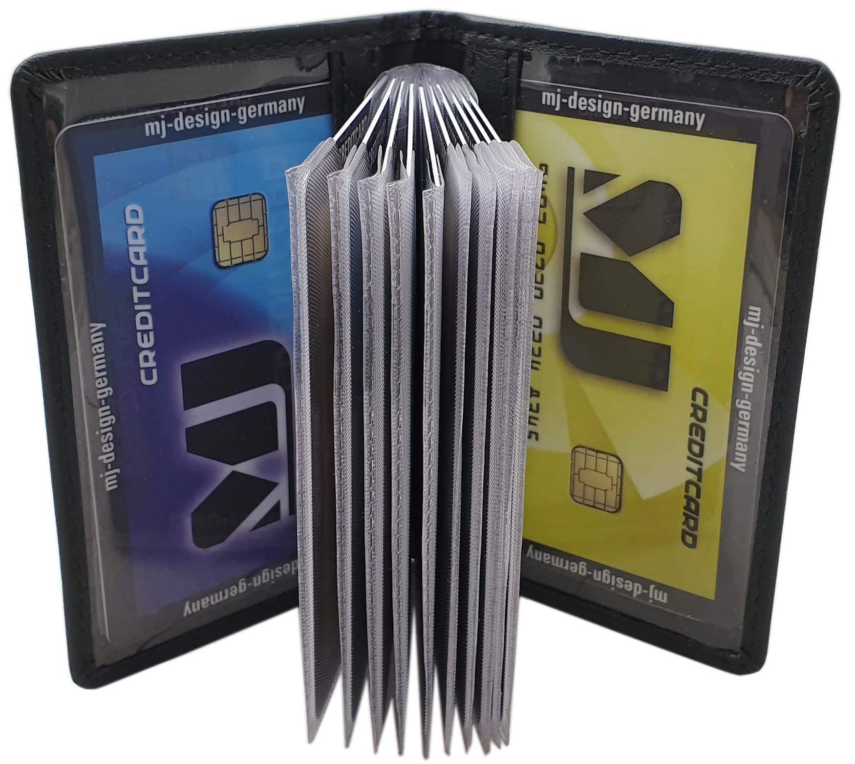 myledershop Kredit- und Visitenkartenetuis MJ-Design-Germany porta carte in pelle nero RFID NFC