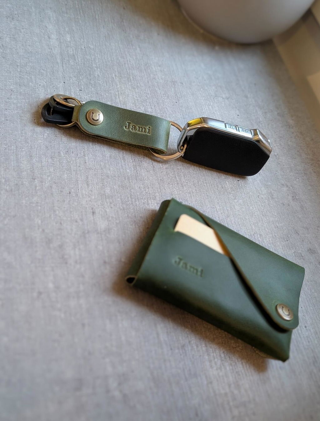 Crazy Horse Craft Minimalist Series Alpine Green portafoglio portacarte pelle