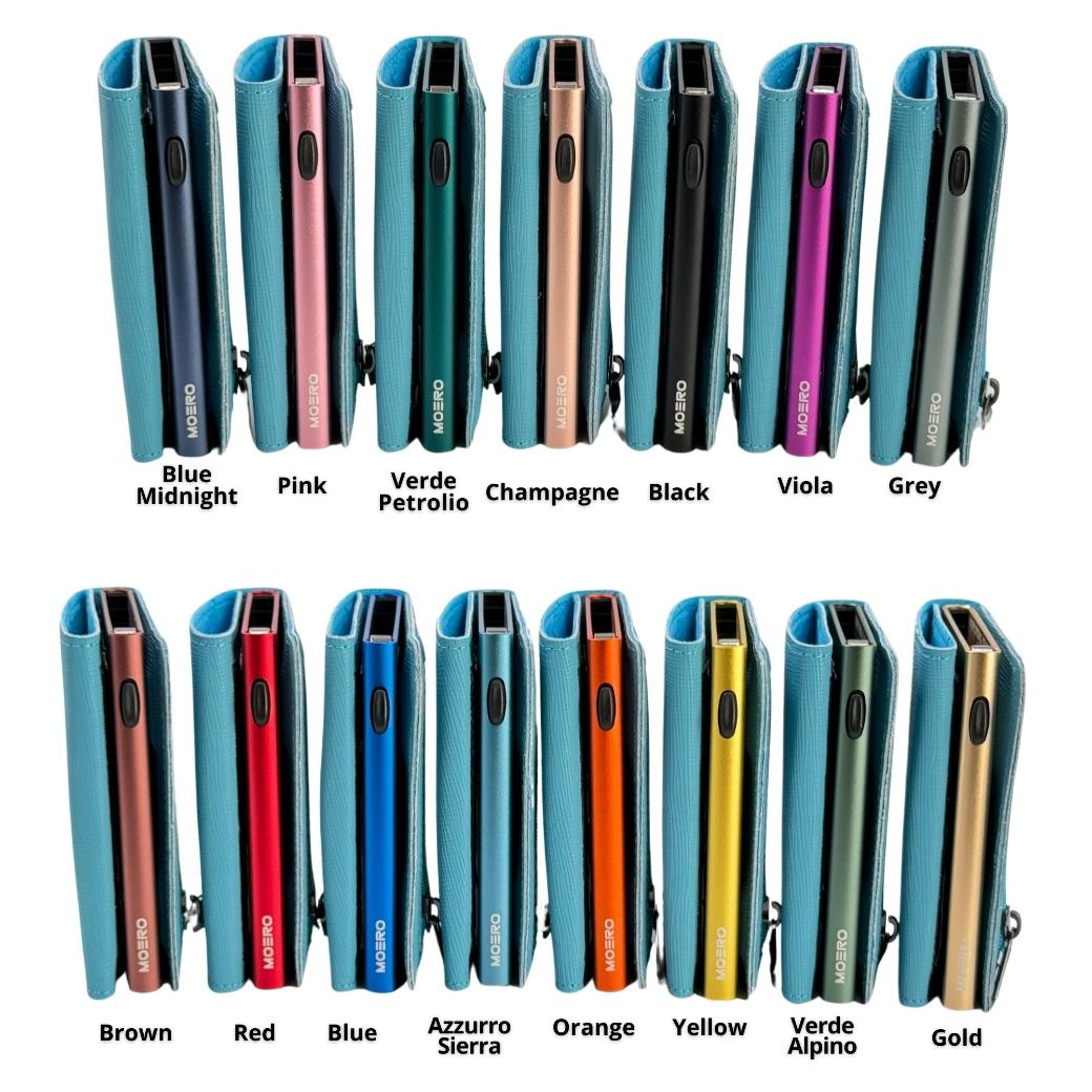 Moero Linea PRO PRO Saffiano portafoglio azzurro RFID antigraffio