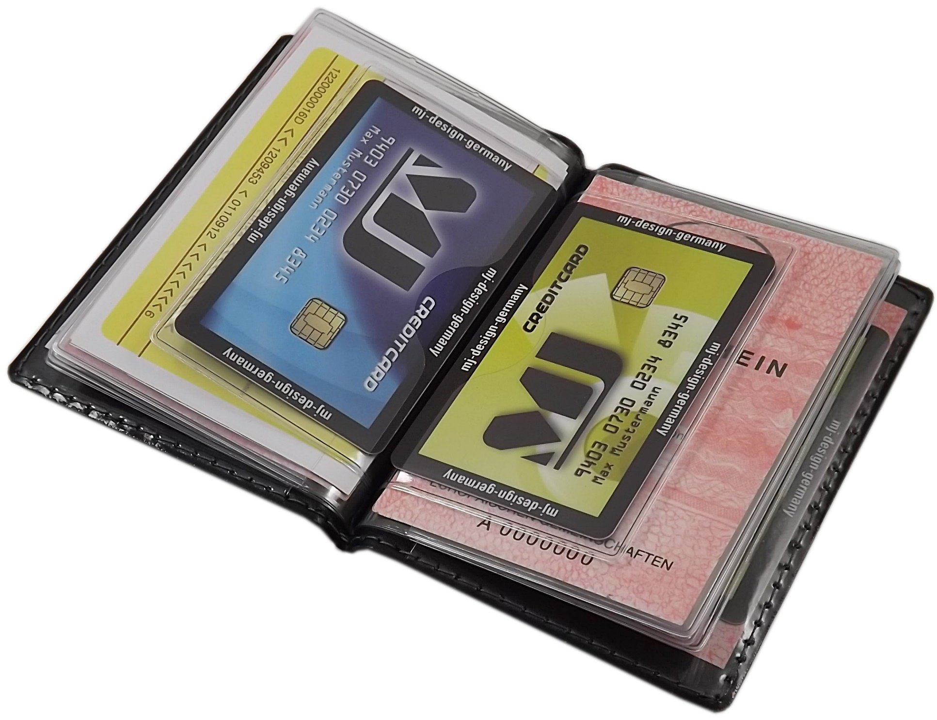 myledershop Karten- und Ausweisetuis portadocumenti Design 1 nero 12 scomparti