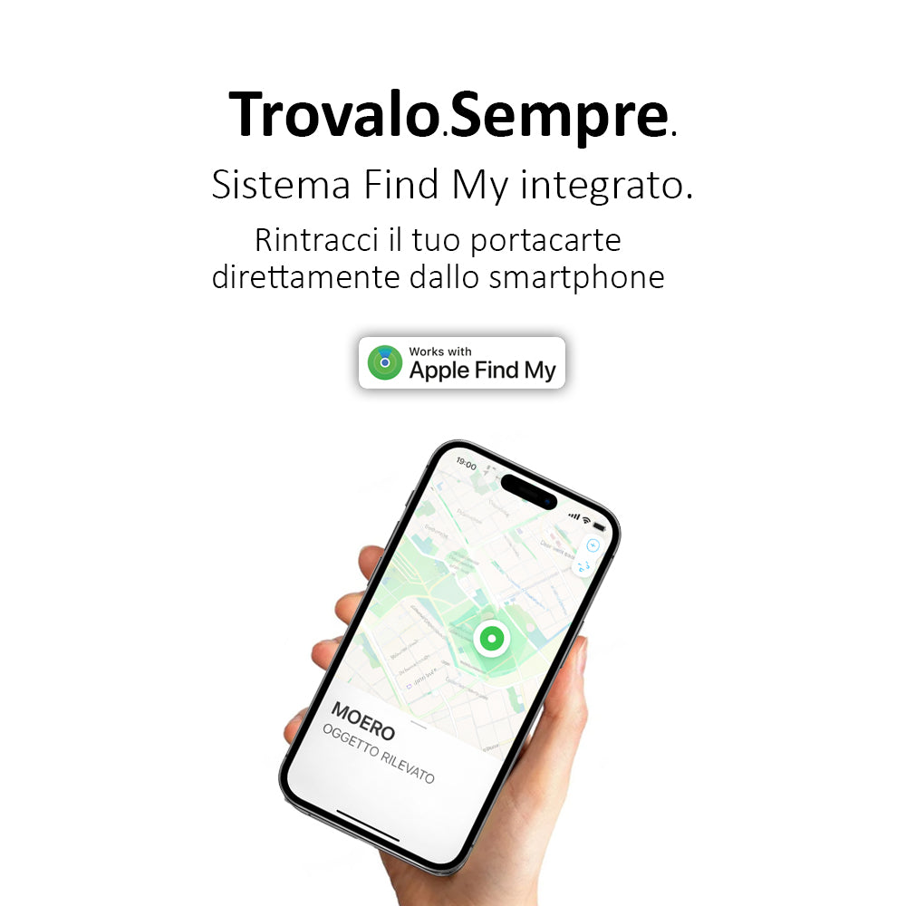 Moero Linea M2 Ultra Cocco portafoglio MagSafe marrone Find My