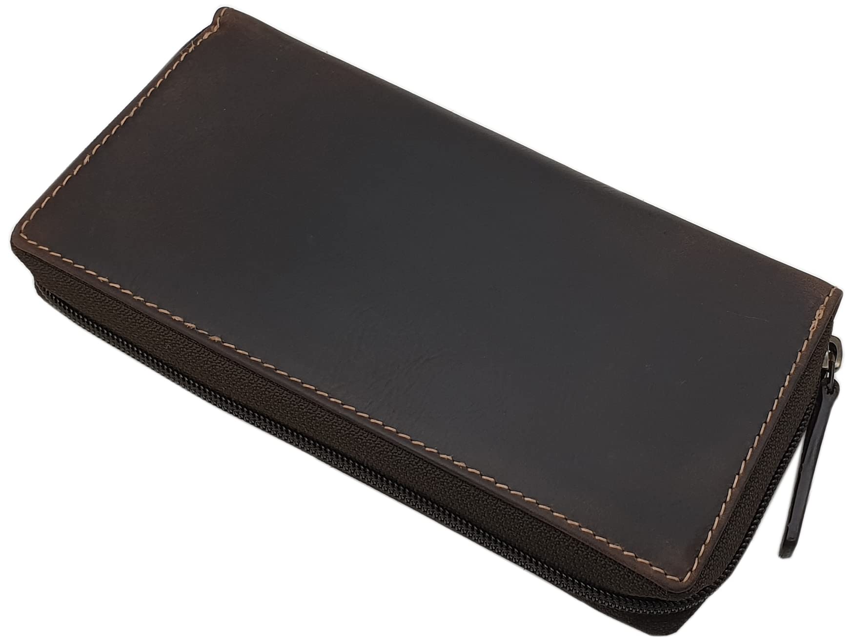 myledershop Damen Geldbörsen portafoglio donna marrone RFID