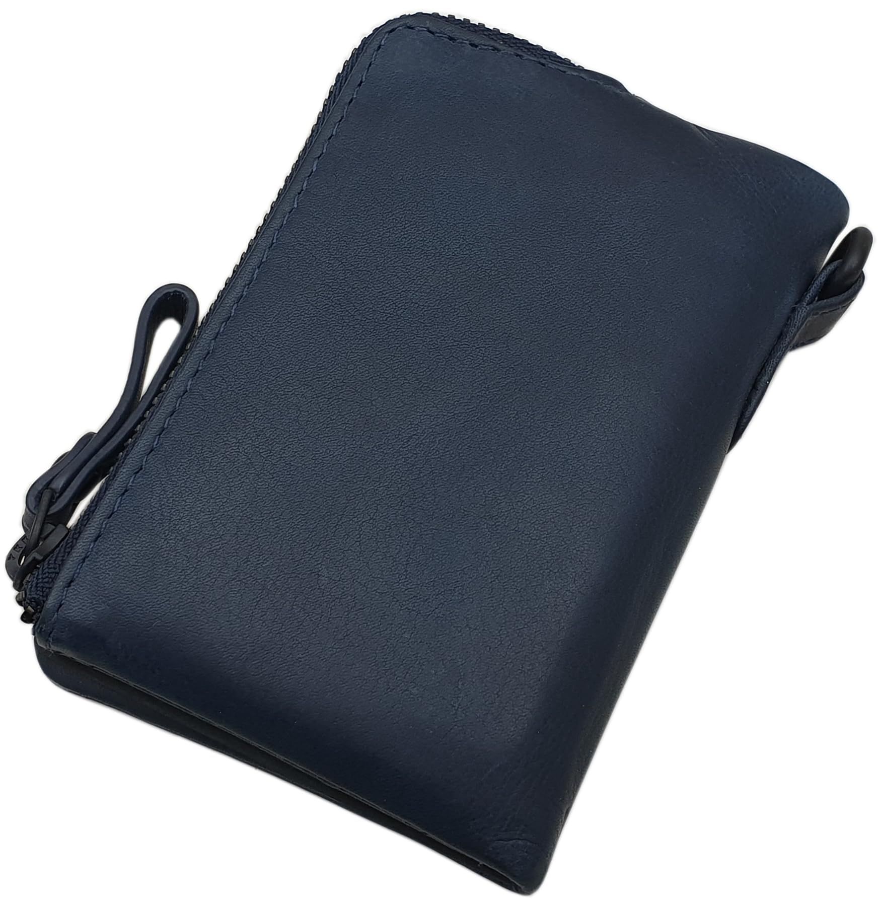 myledershop Herren Geldbörsen portafoglio uomo in pelle bovina blu RFID