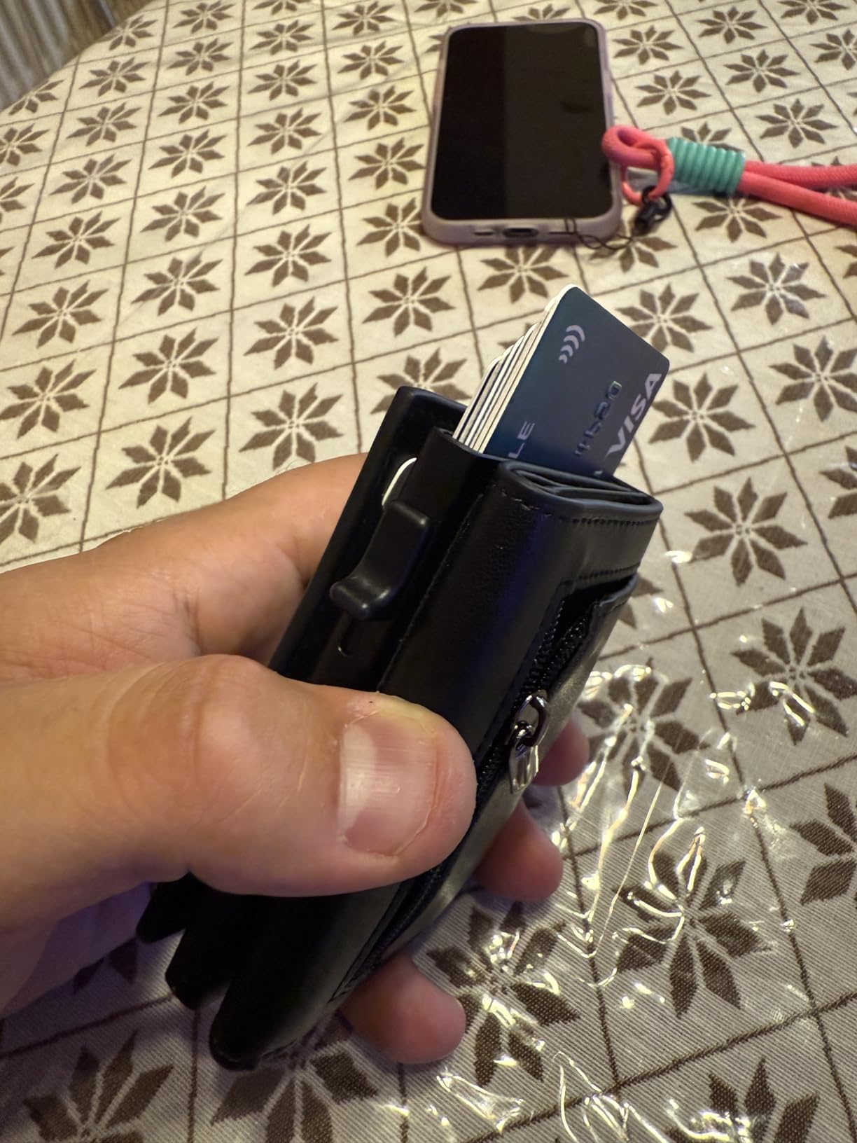TENBST Card Holder portafoglio uomo Nero RFID con portamonete