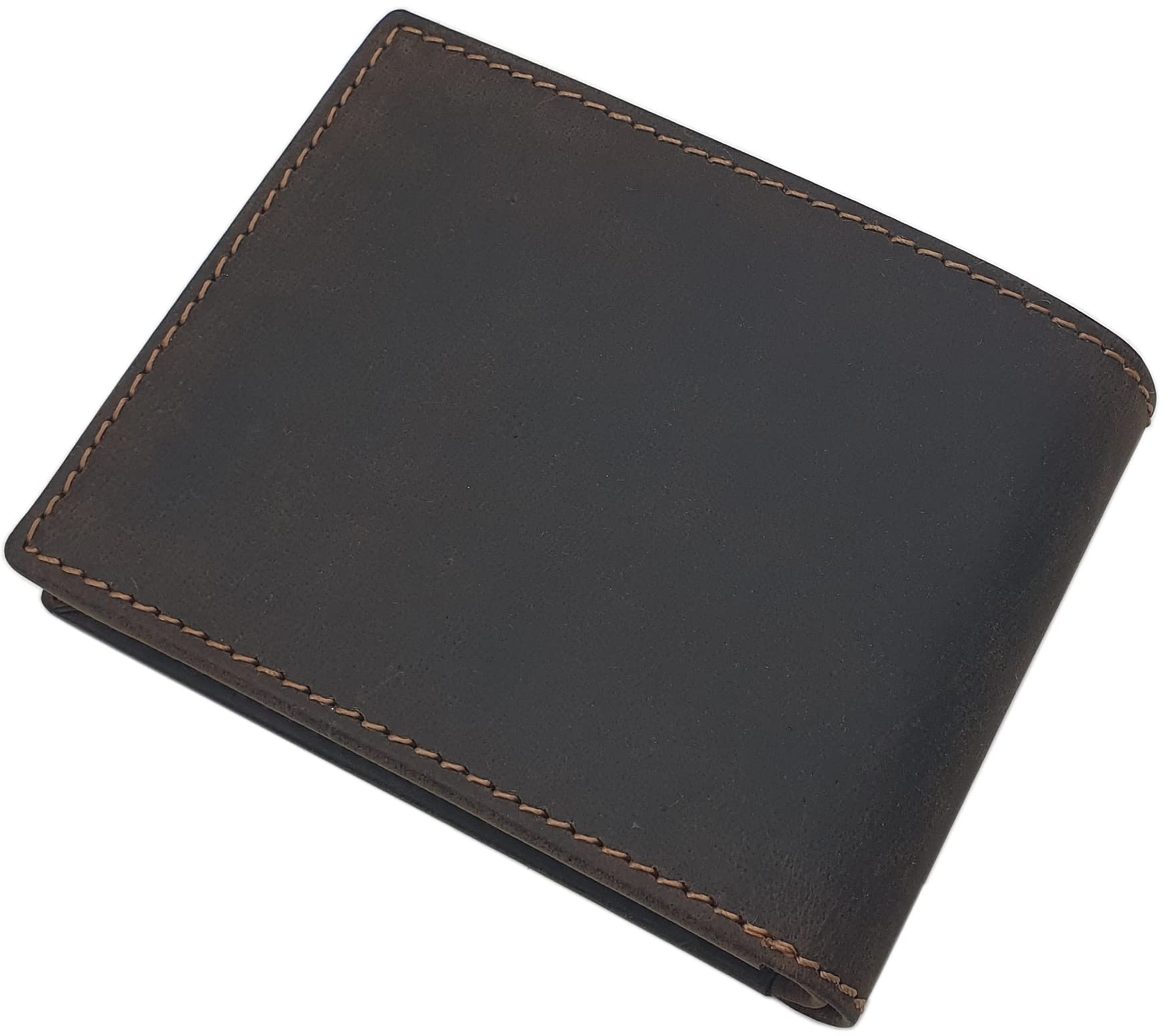 myledershop Herren Geldbörsen portafoglio Modello 2 orizzontale marrone con protezione RFID
