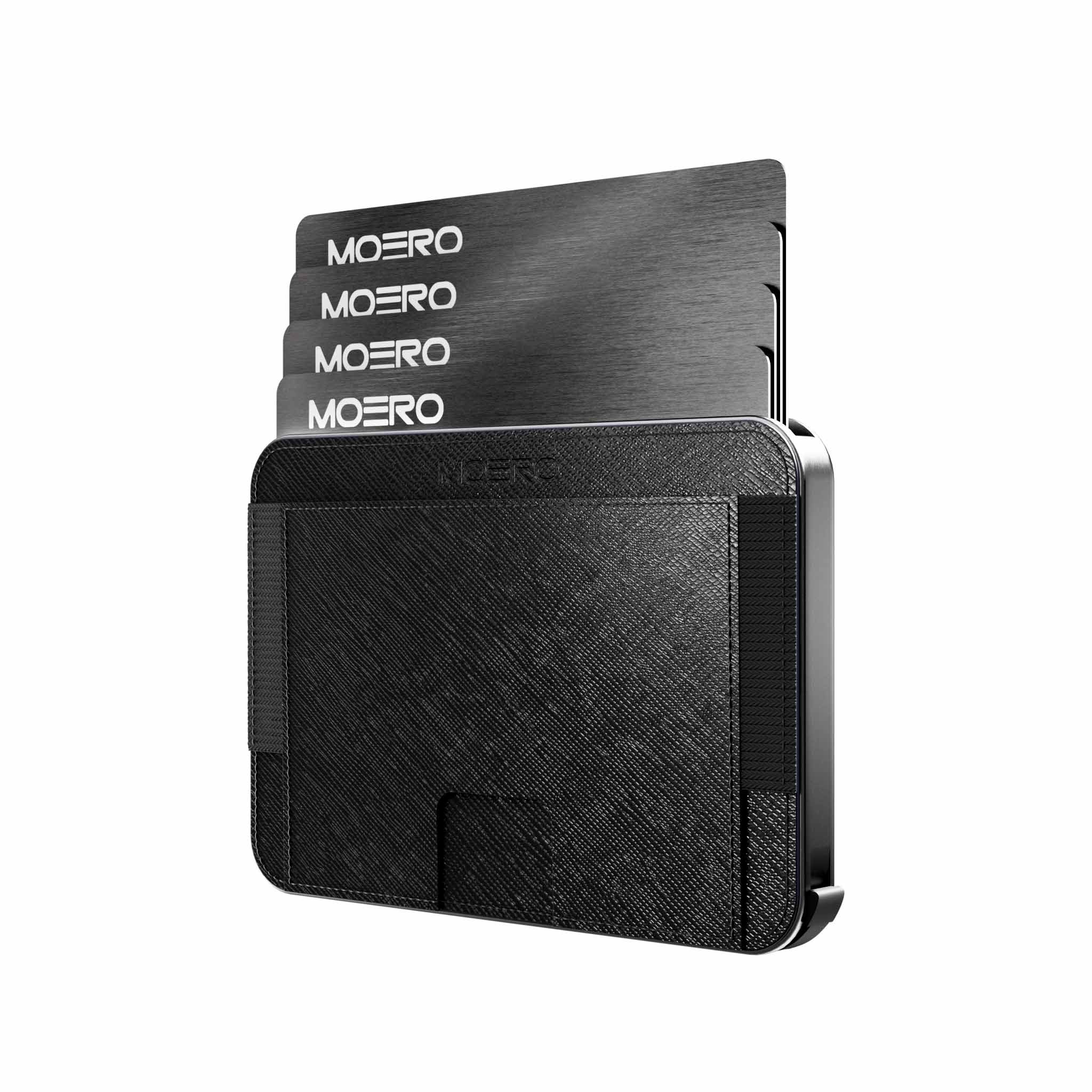Moero Linea M2 M2 Pro Saffiano Black portafoglio MagSafe RFID
