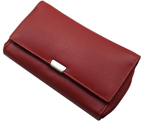 myledershop Damen Geldbörsen Grande portafoglio di pelle per donna portafoglio 5 colori