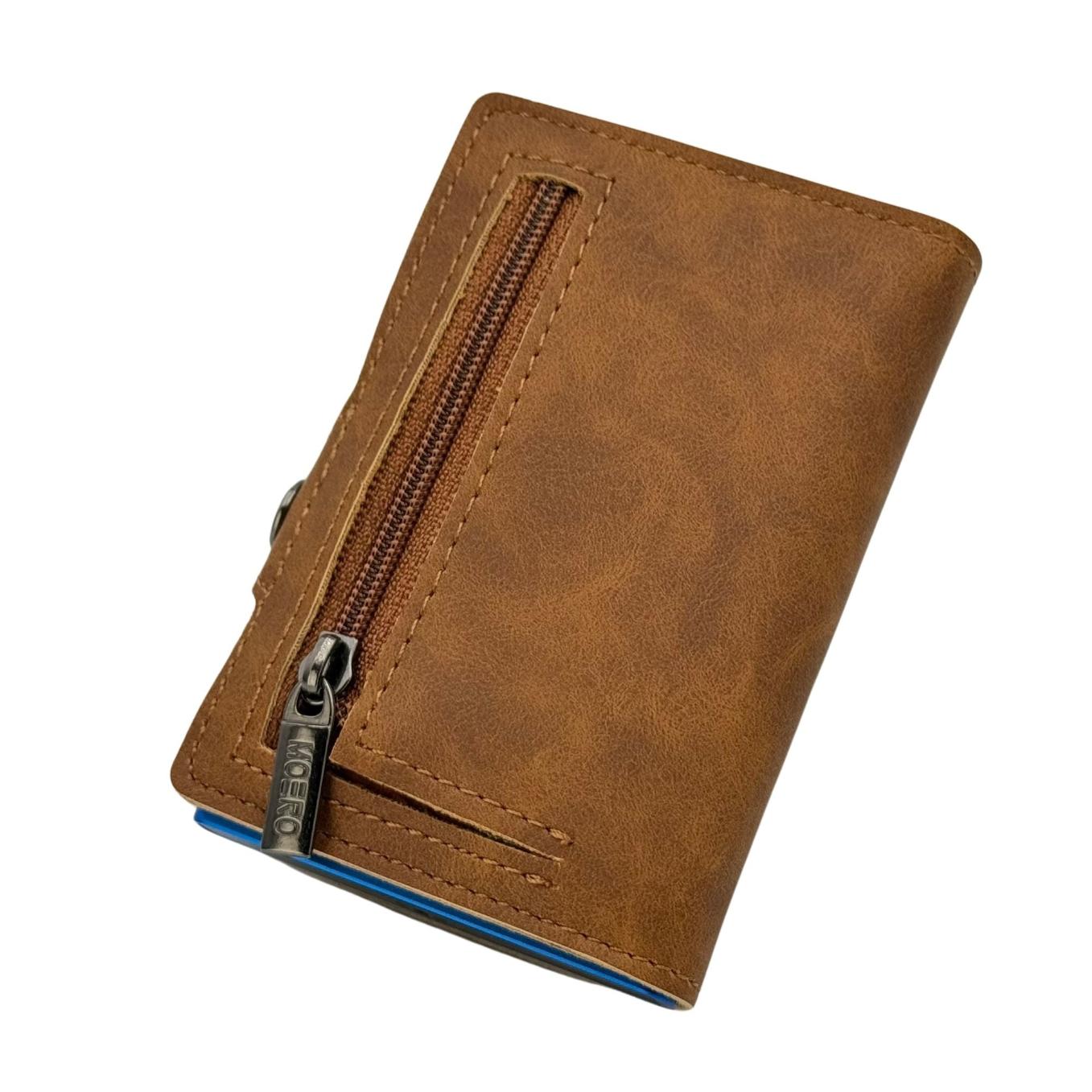 Moero Linea Classic Classic Zip Vintage portafoglio Marrone Chiaro RFID