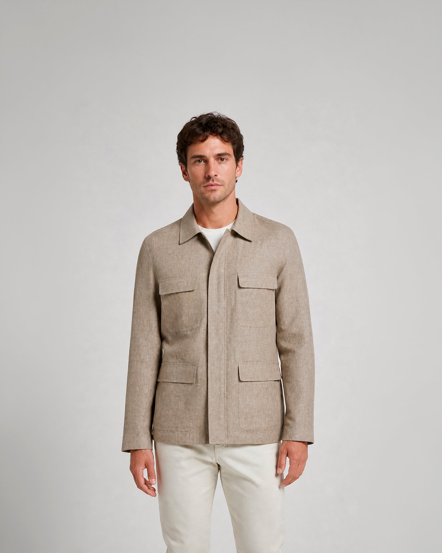 Miguel Bellido Americanas Chaqueta 4 bolsillos 100% lino beige