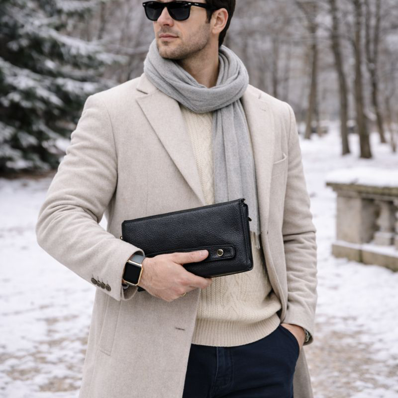 Moero Pochette e Borse pochette in pelle bovina con tracolla