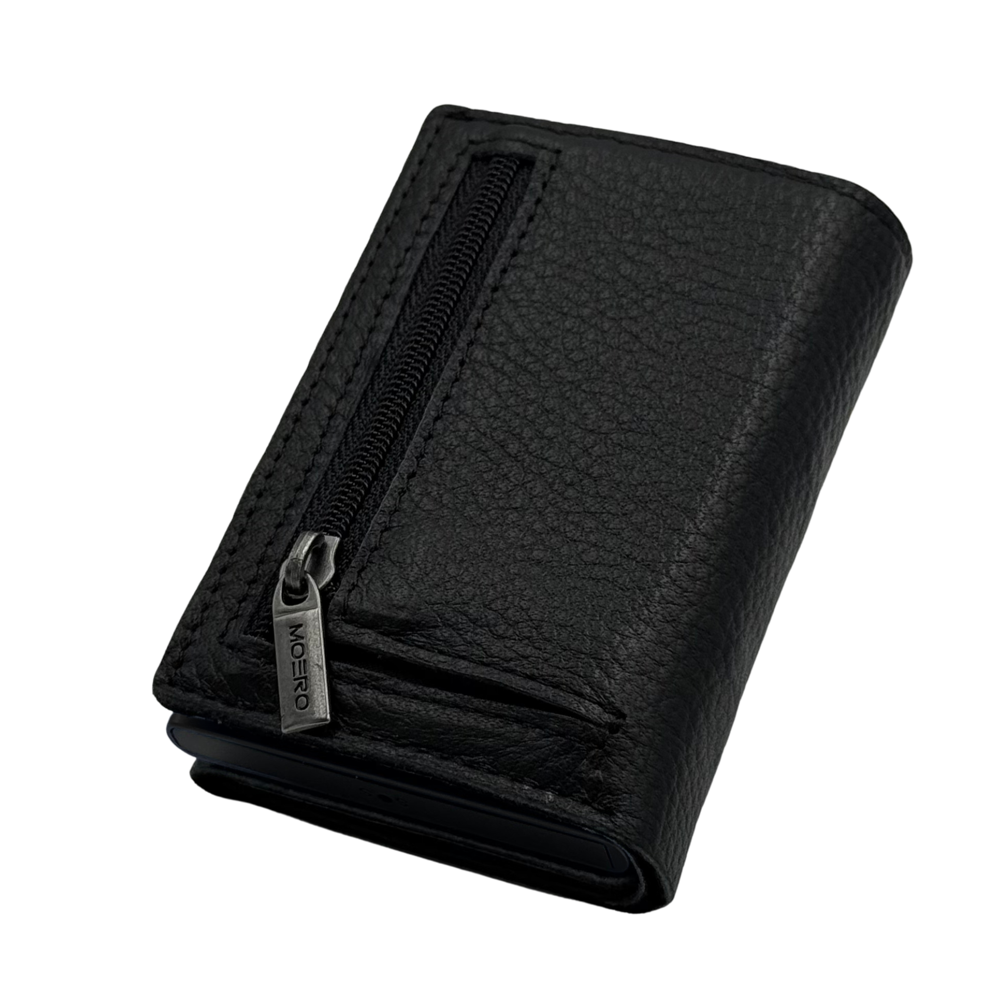 Moero Linea PRO PRO PLUS Zip portafoglio Nero pelle RFID