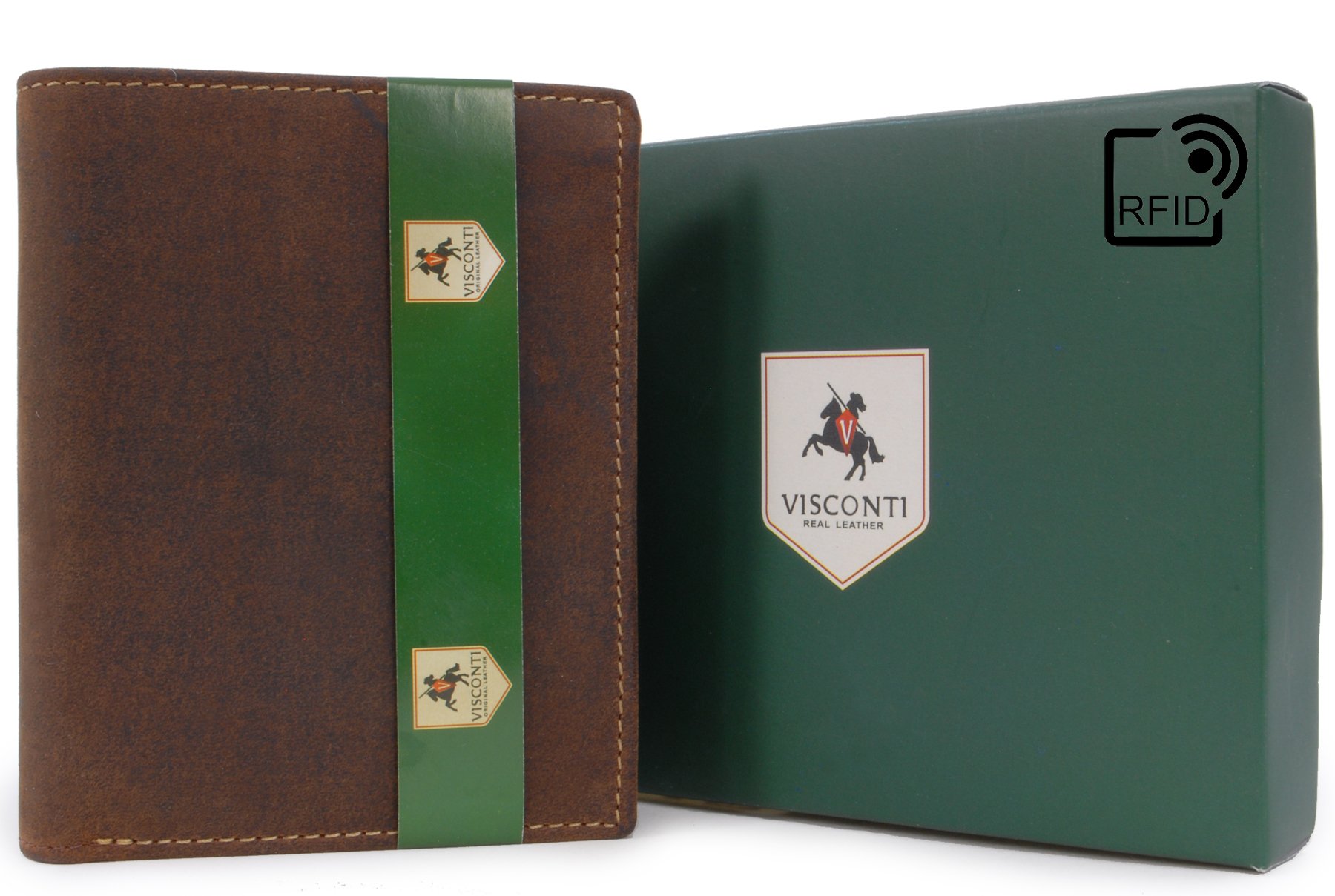 Visconti Hunters Wallets 709 Rifle portafoglio uomo Olio Marrone Chiaro RFID