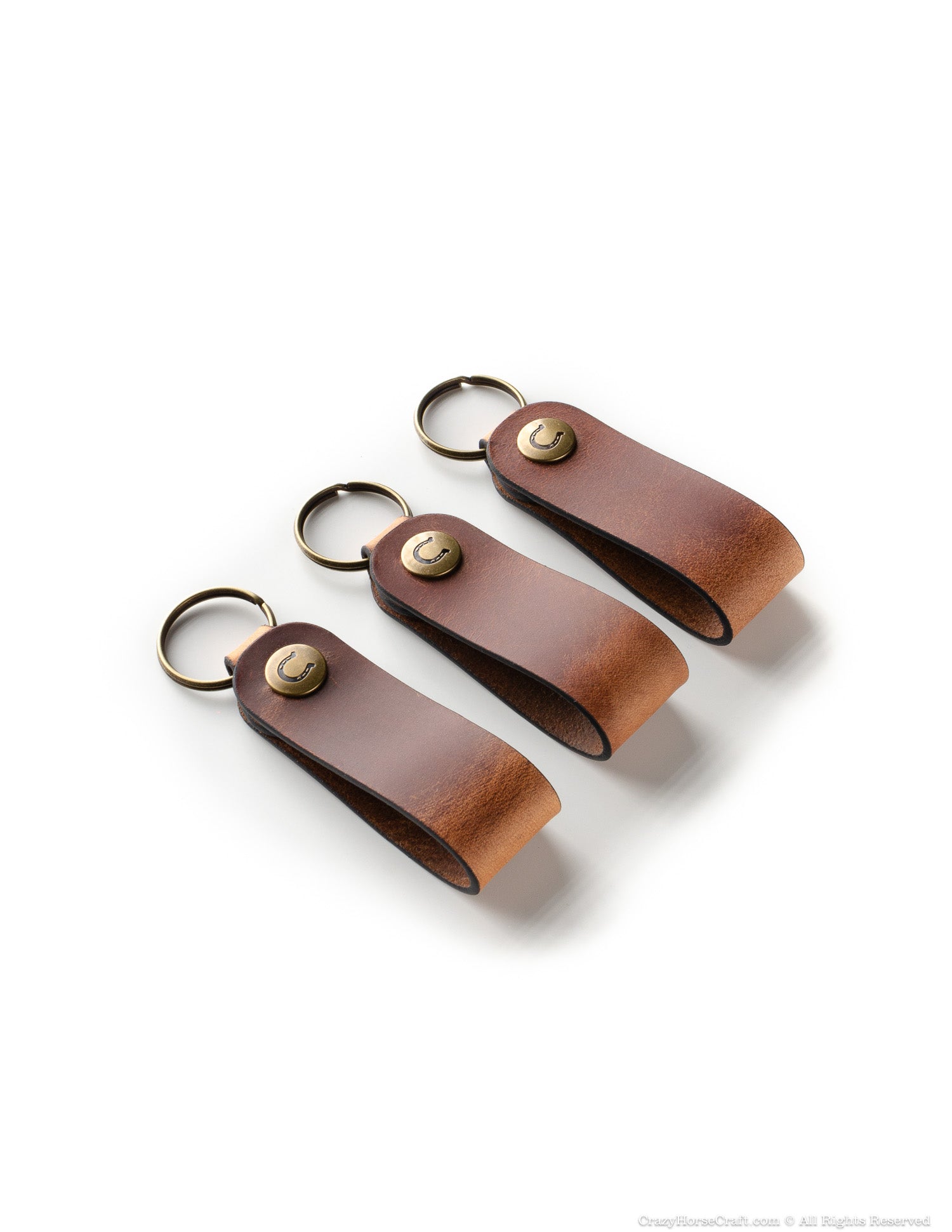 Crazy Horse Craft Key Holders Set Of 3 Veg-Tanned Leather Key Fobs portachiavi