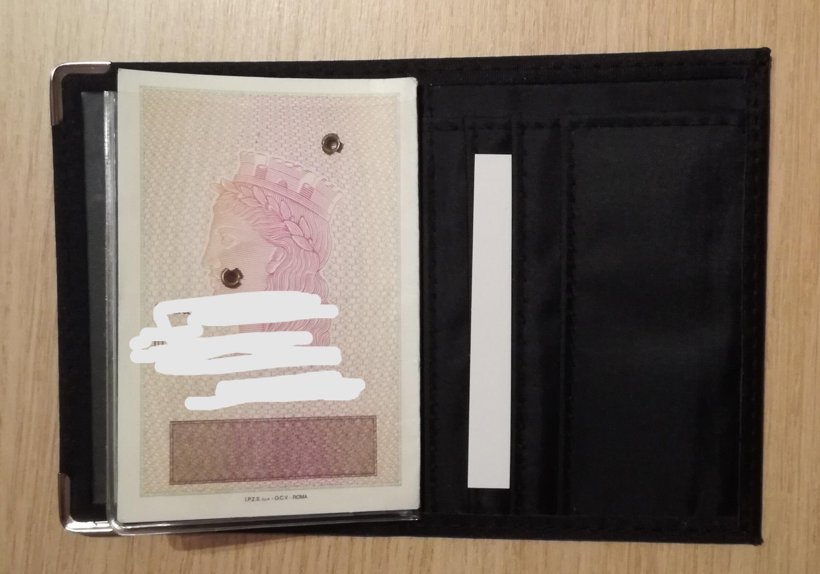 myledershop Karten- und Ausweisetuis porta carte d'identità e credito nero