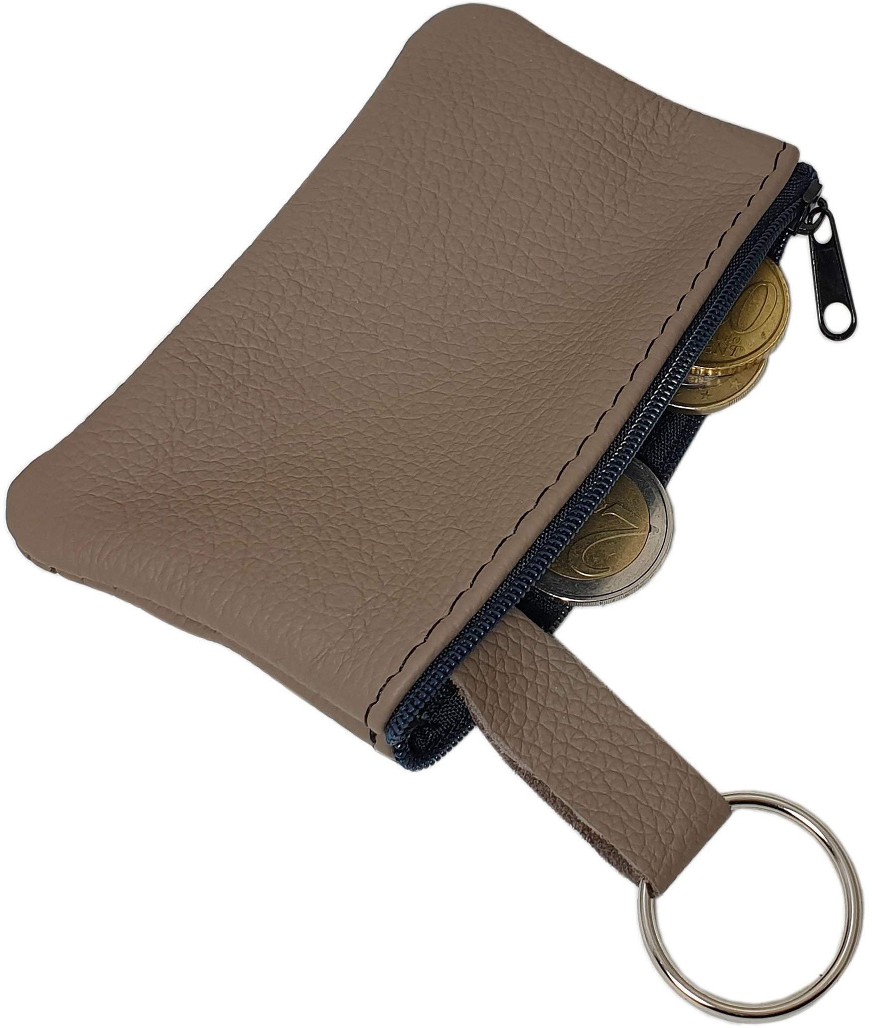 myledershop Schlüsseltaschen portachiavi in pelle nero con zip