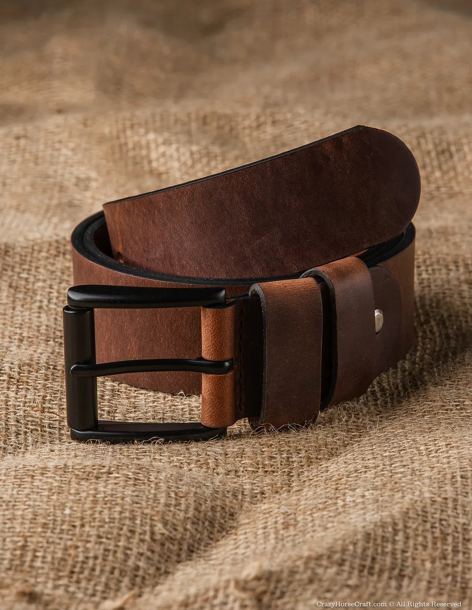 Crazy Horse Craft Belts Cintura in pelle marrone classica