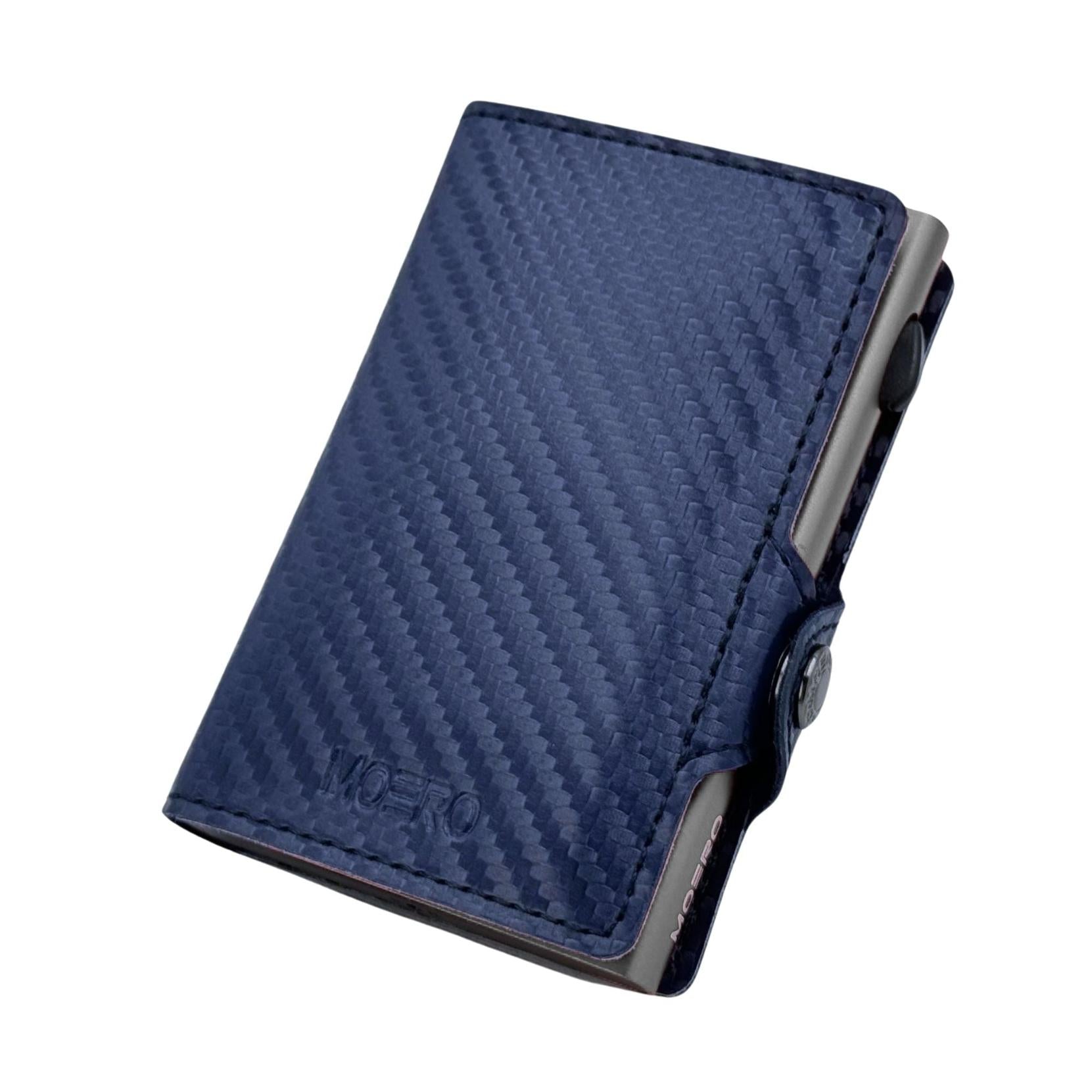 Moero Linea Classic Classic Zip Carbon portafoglio Blu 4.0 RFID