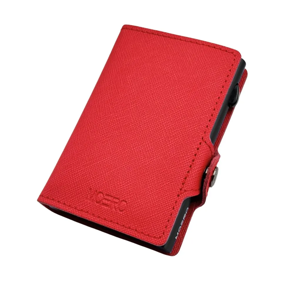 Moero Linea Classic Classic Zip portafoglio rosso con portamonete RFID