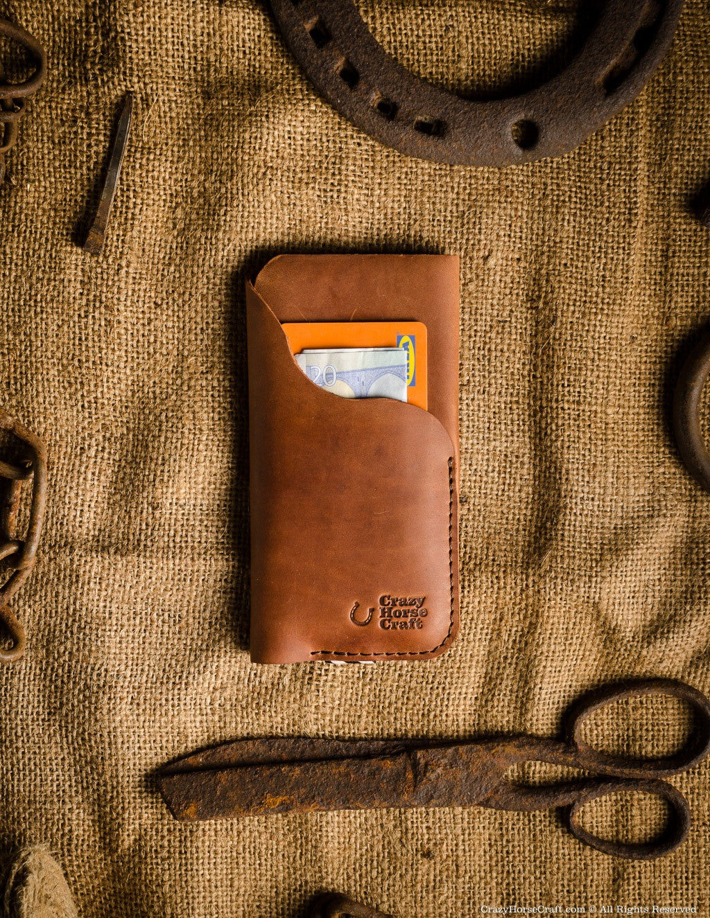 Crazy Horse Craft Phone Cases custodia portafoglio iPhone Classic Brown