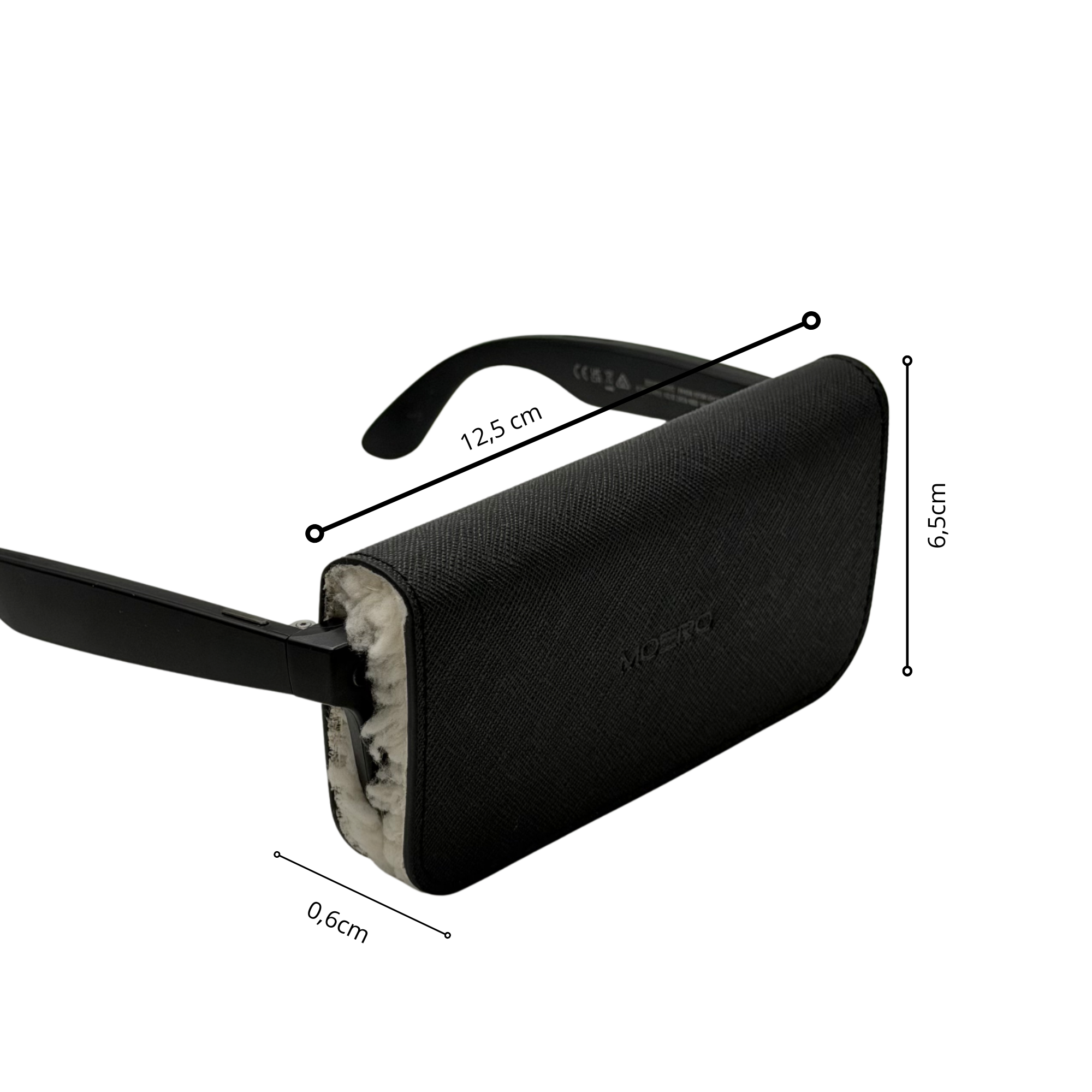 Moero Vision Air portaocchiali Black in pelle Saffiano magnetico