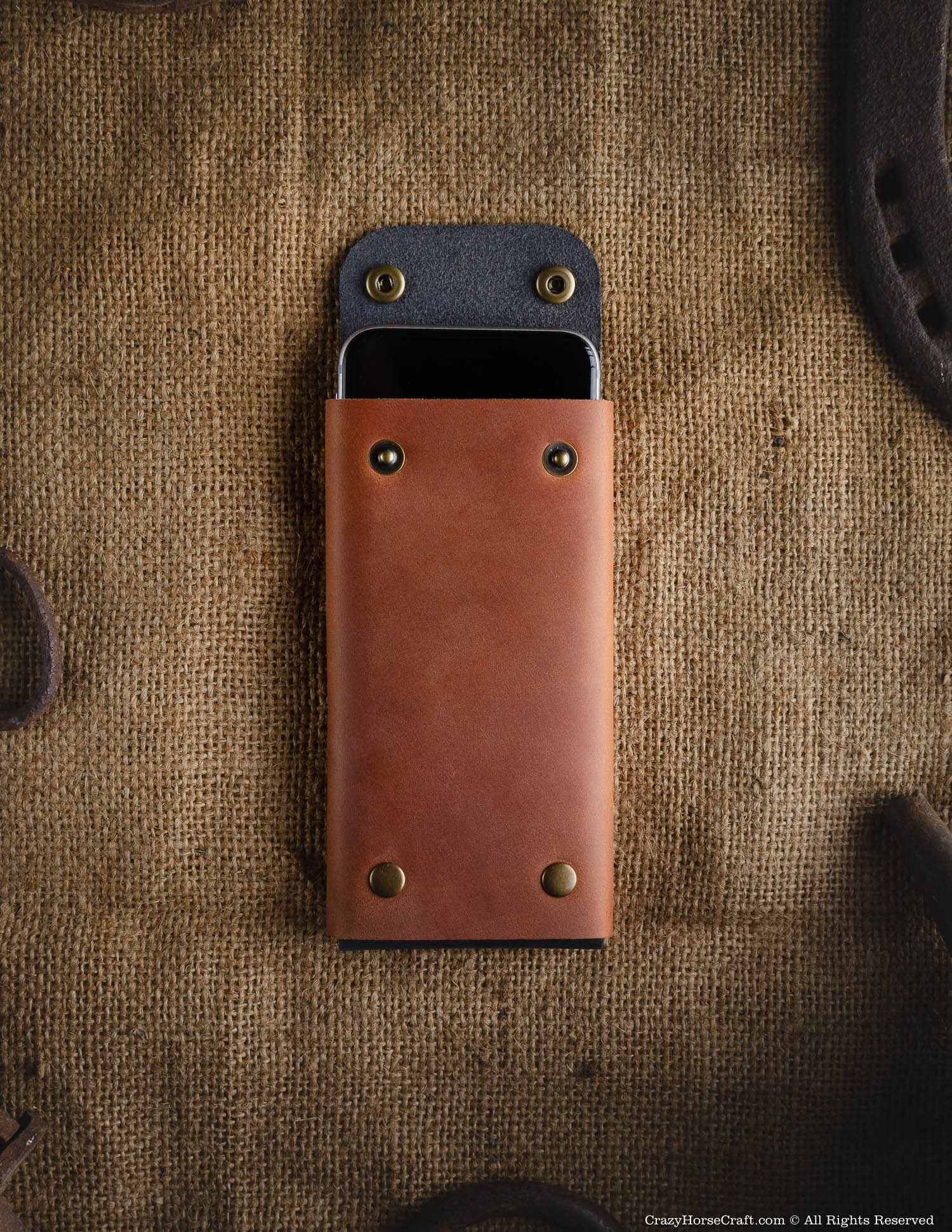 Crazy Horse Craft Minimalist Series portafoglio custodia iPhone Classic Brown
