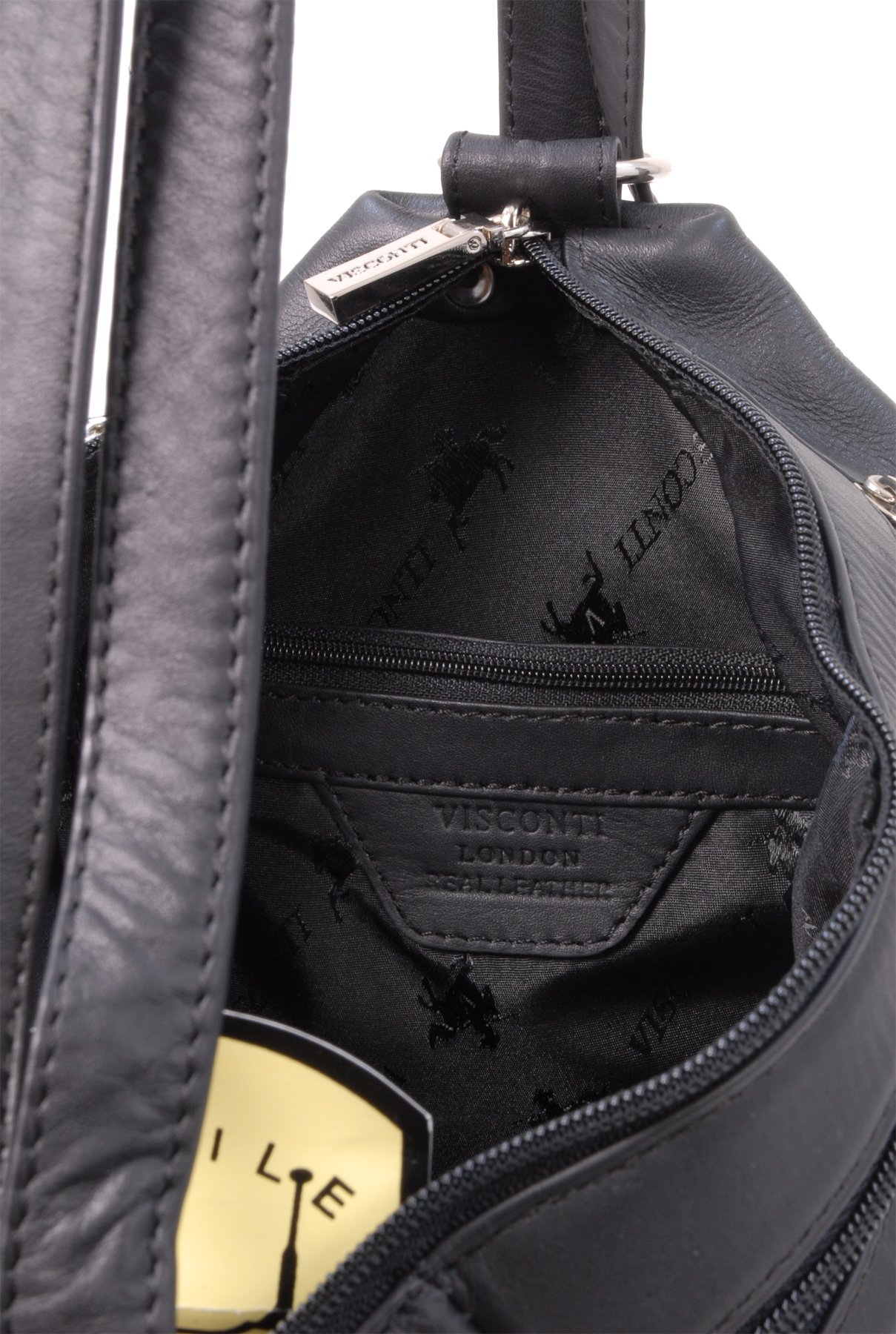 Visconti Santorini 18357 Danii zaino borsa donna in pelle nero multitasche