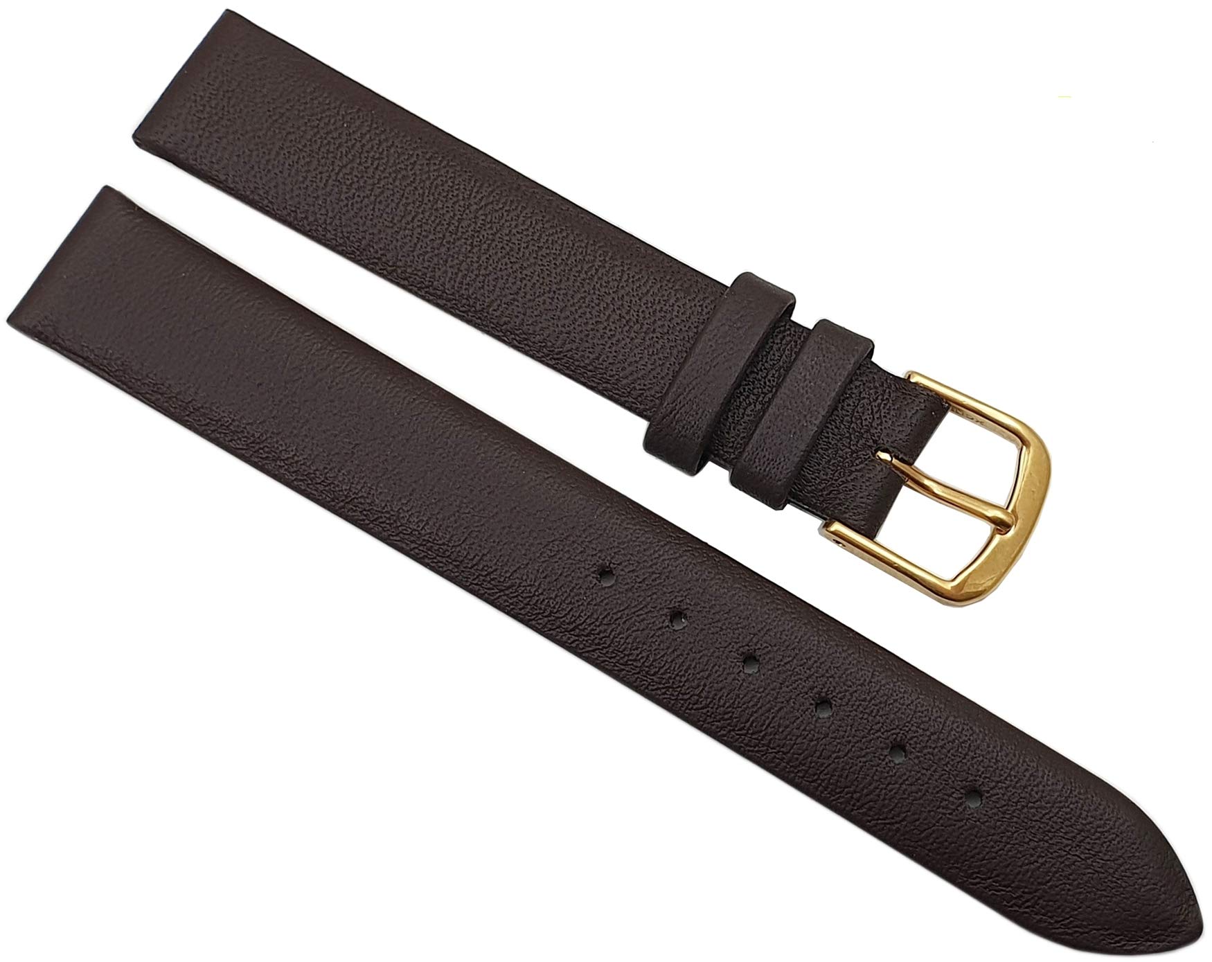 myledershop Uhrenarmbänder cinturino orologio 15 mm marrone in pelle di vitello