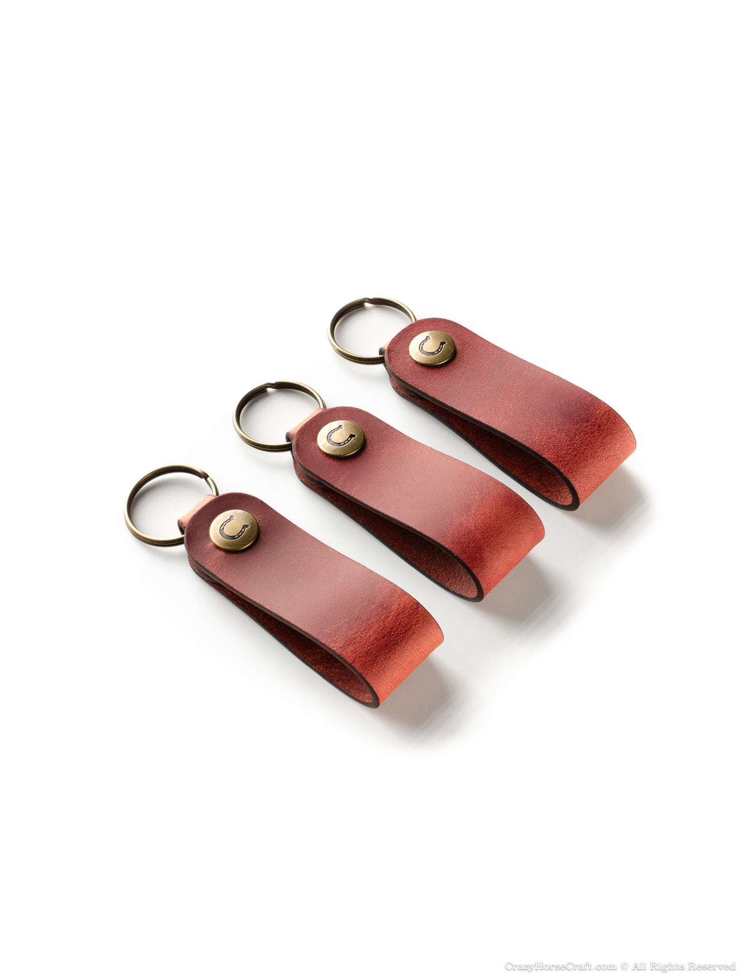 Crazy Horse Craft Key Holders Set Of 3 Veg-Tanned Leather Key Fobs portachiavi