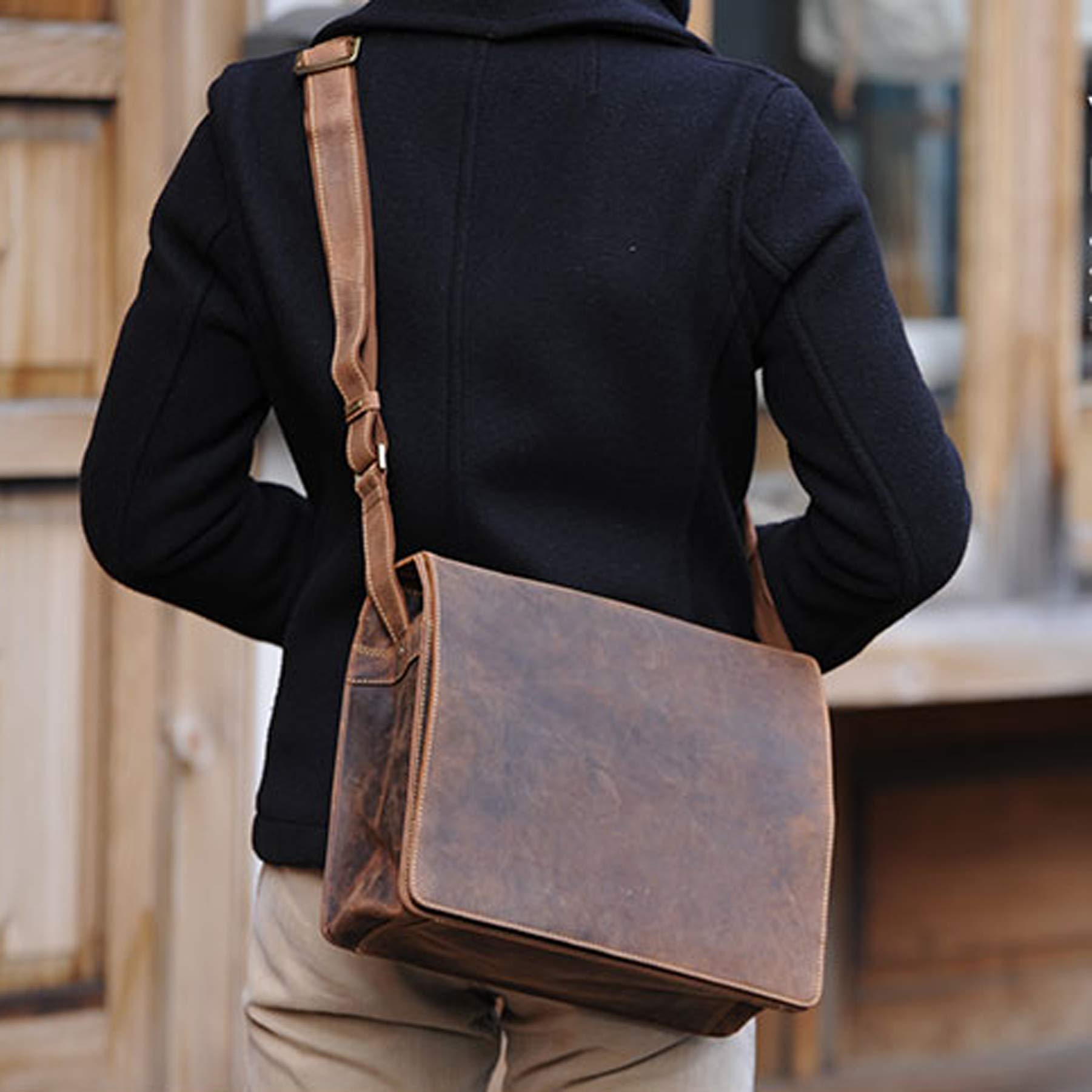 Visconti Hunters Bags 18548 messenger borsa a tracolla Olio Marrone Chiaro