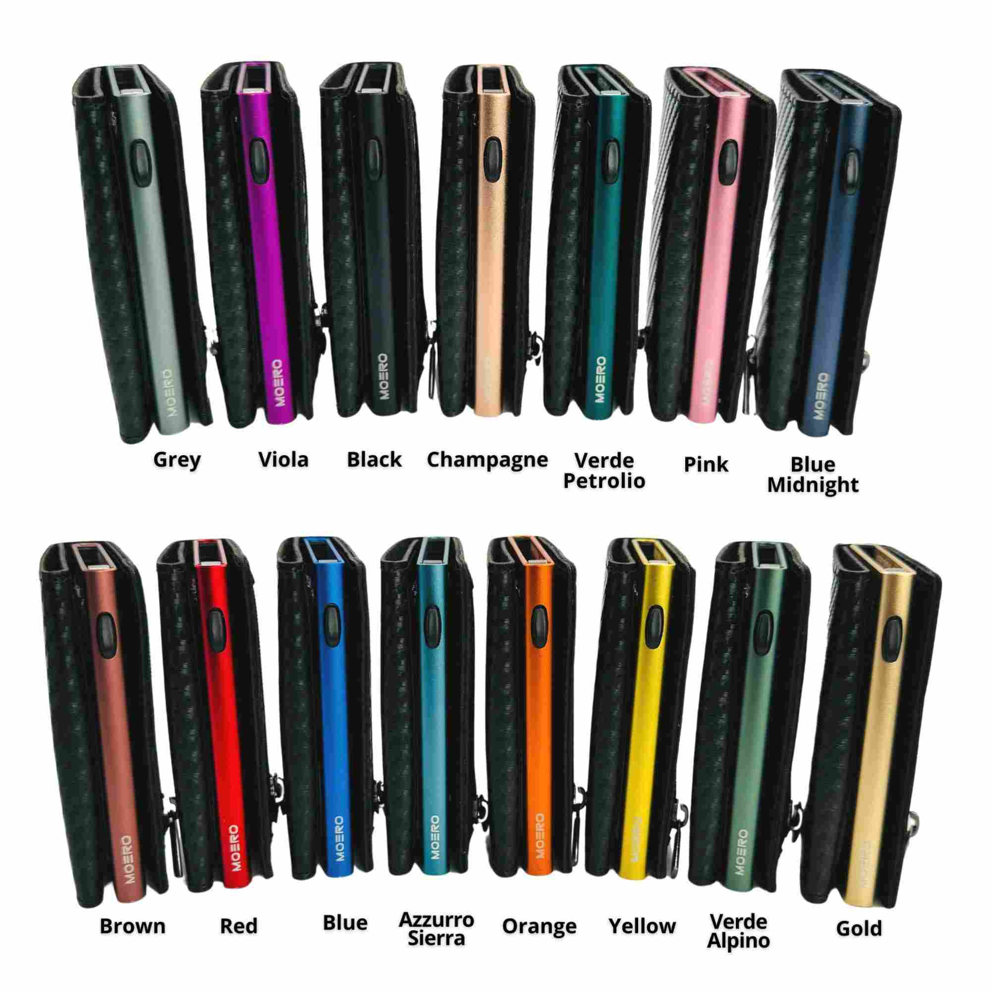 Moero Linea AirTag AirTag PRO Carbon Black Zip portafoglio Nero RFID