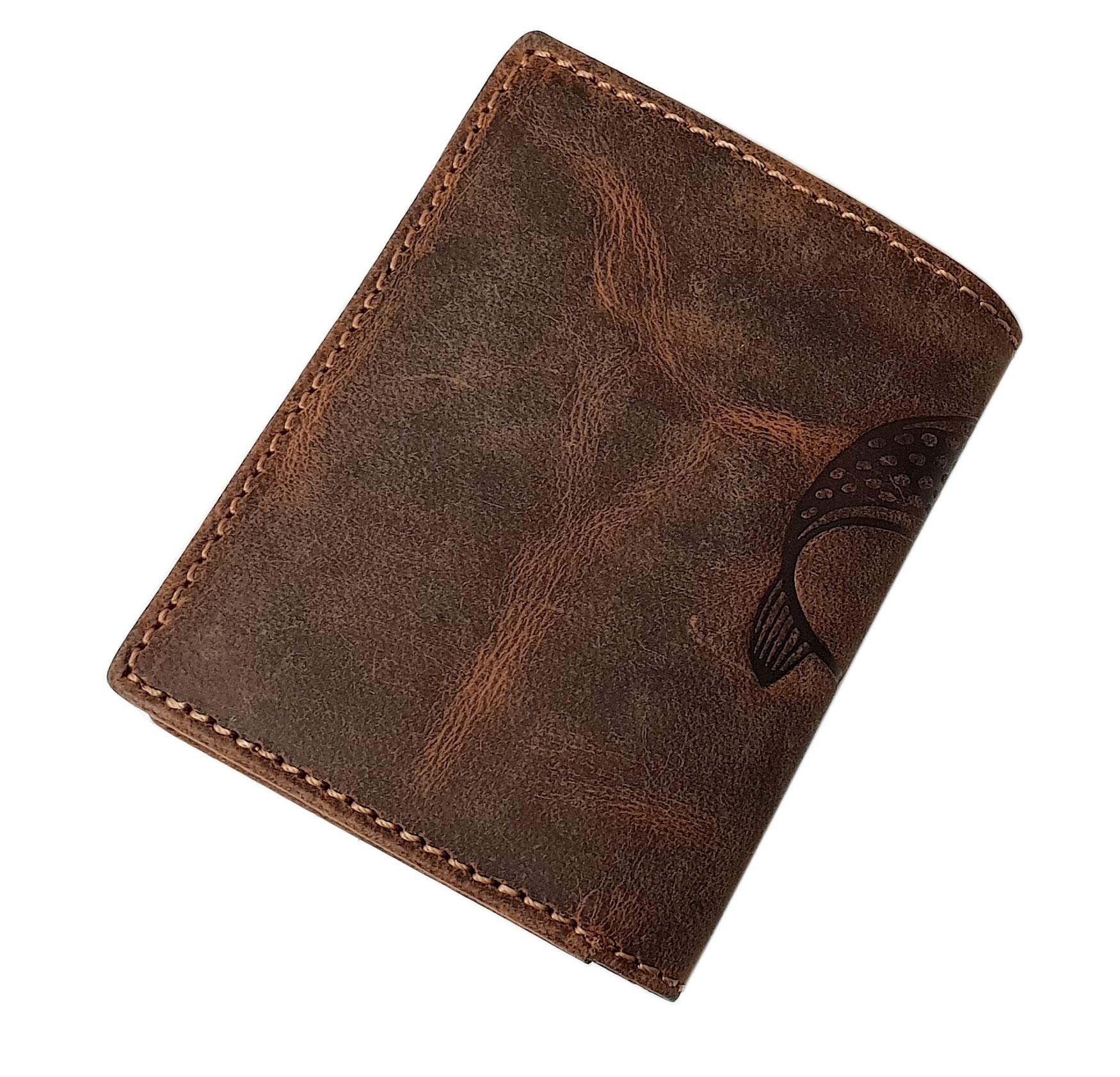 myledershop Herren Geldbörsen piccolo portafoglio uomo marrone pelle bufalo RFID NFC
