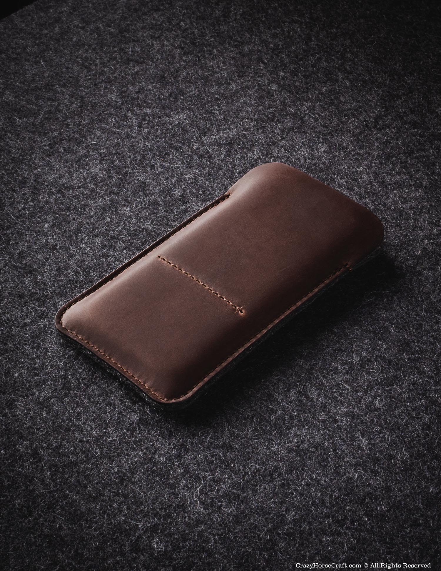 Crazy Horse Craft Phone Cases Classic Leather & Felt custodia Samsung Classic Brown