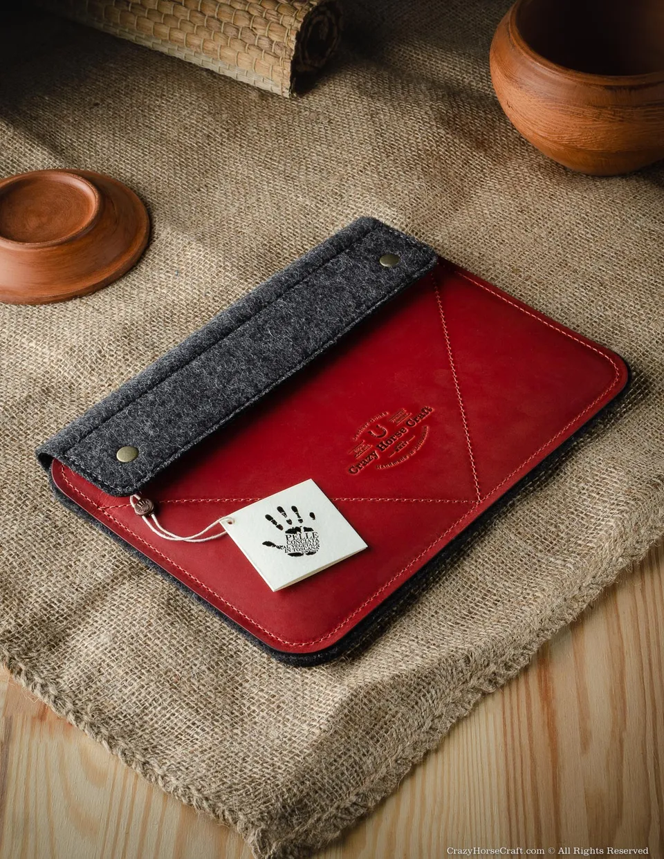 Crazy Horse Craft iPad and Kindle Cases Custodia iPad Pro/Air Fragola Red