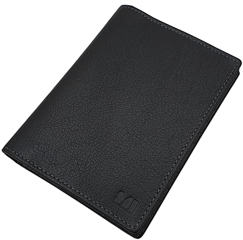 myledershop Herren Geldbörsen portafoglio uomo Nero pelle bufalo RFID NFC