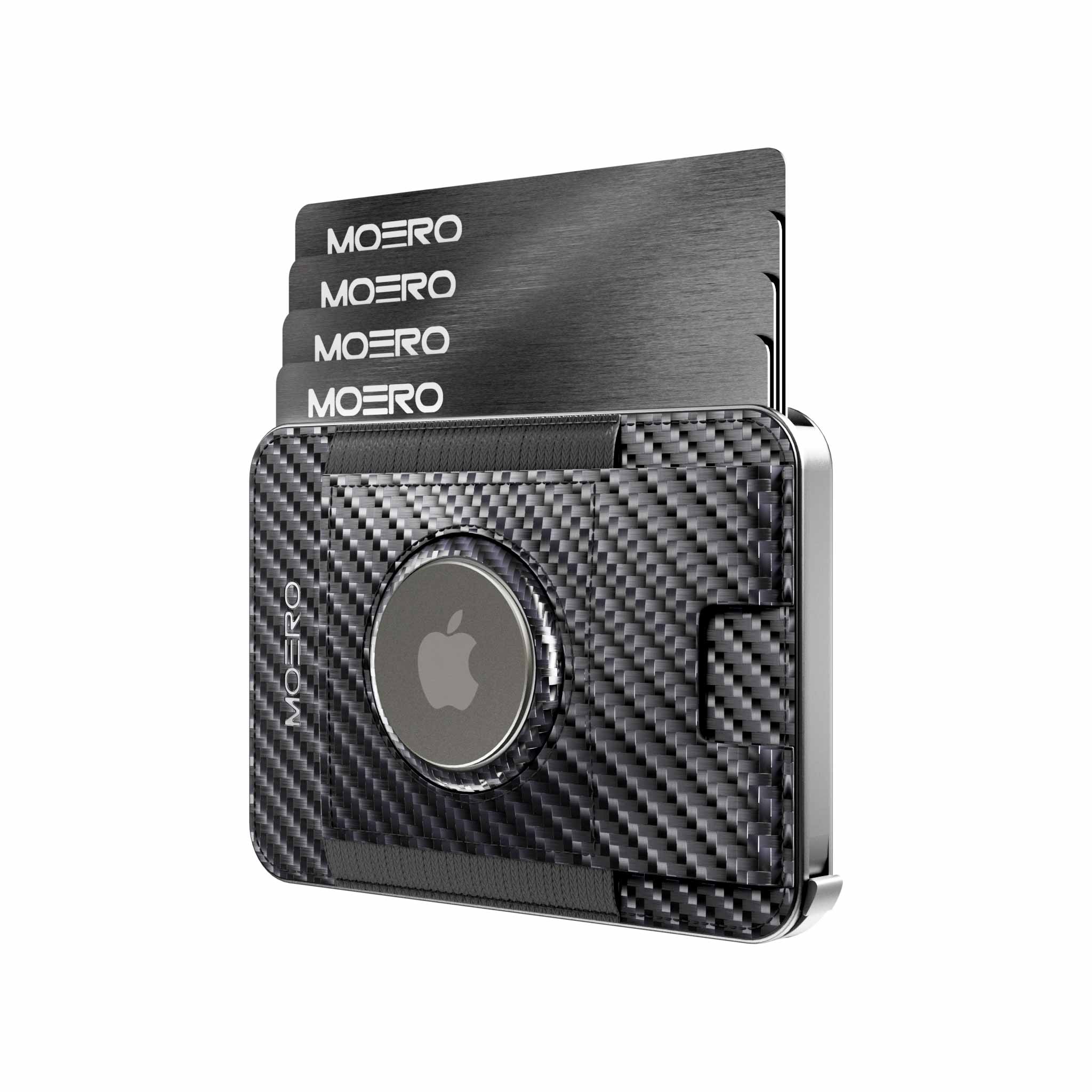 Moero Linea AirTag M2 Pro Airtag Carbon Black portafoglio MagSafe