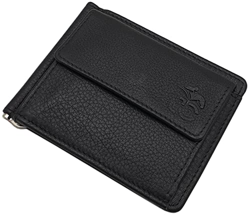 myledershop Brieftaschen portafoglio Vacchetta dollarclip nero