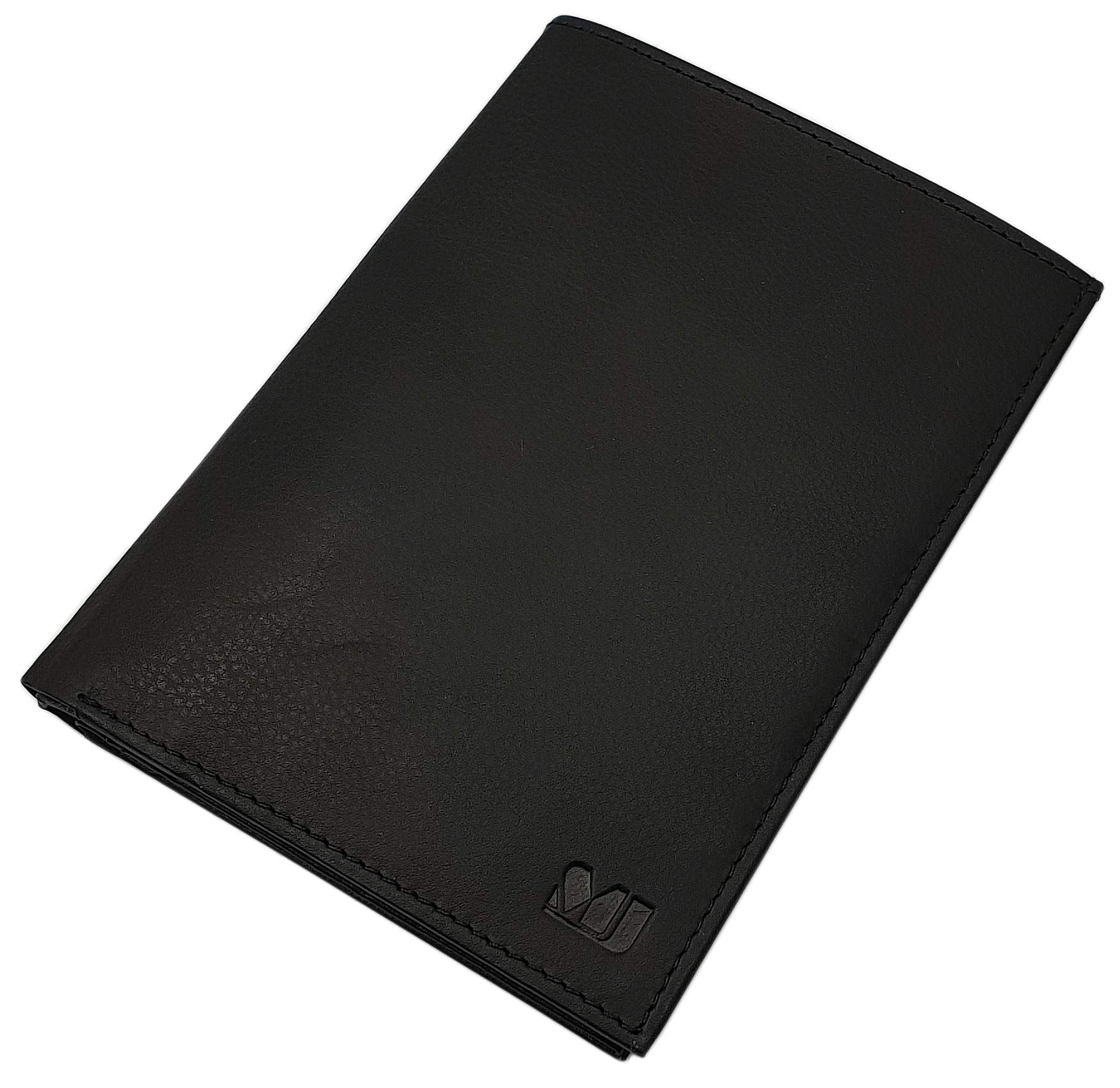 myledershop Herren Geldbörsen portafoglio grande nero in pelle di vitello