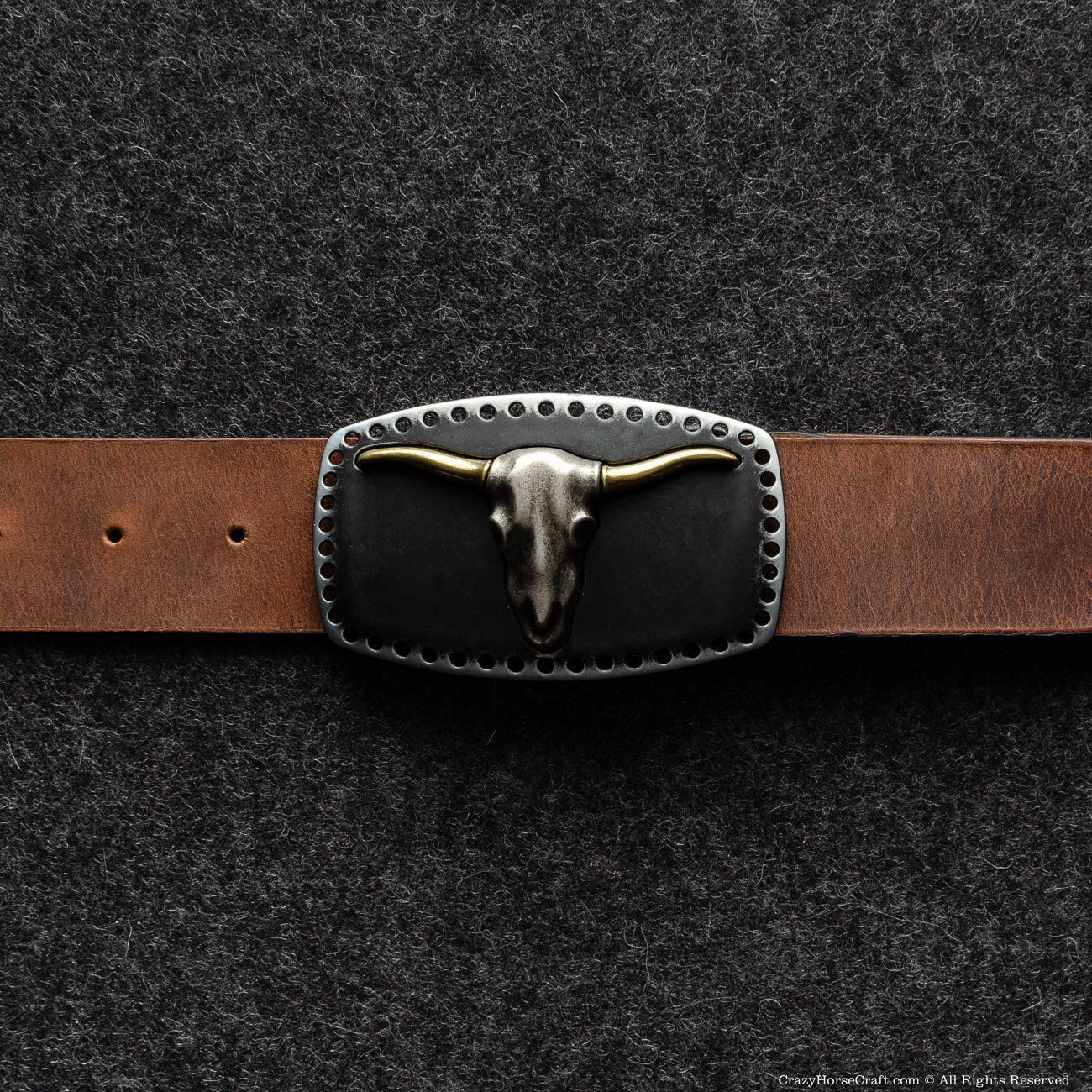 Crazy Horse Craft Belts cintura in pelle marrone classico XS