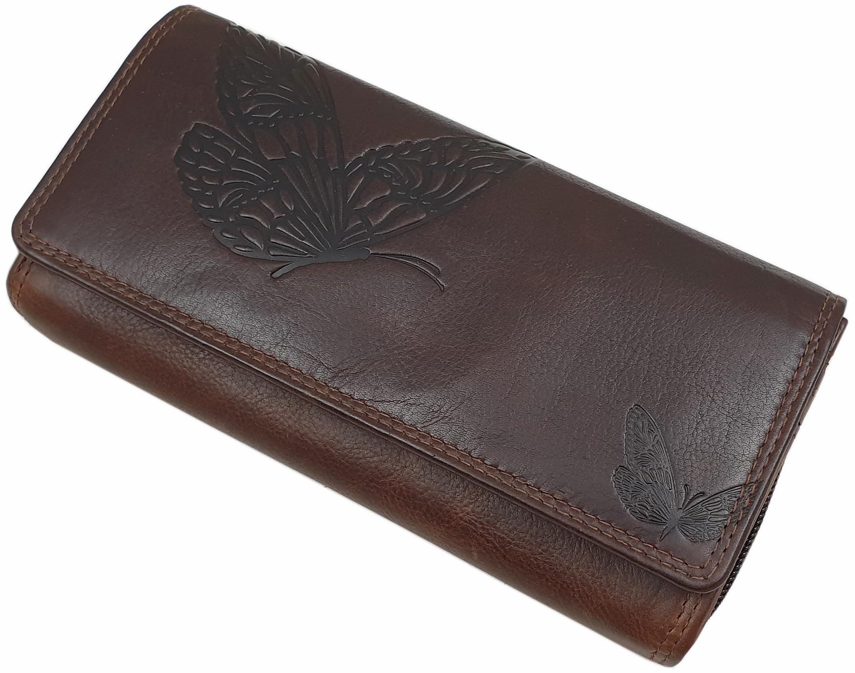myledershop Damen Geldbörsen portafoglio donna senza motivo rosso ciliegia RFID