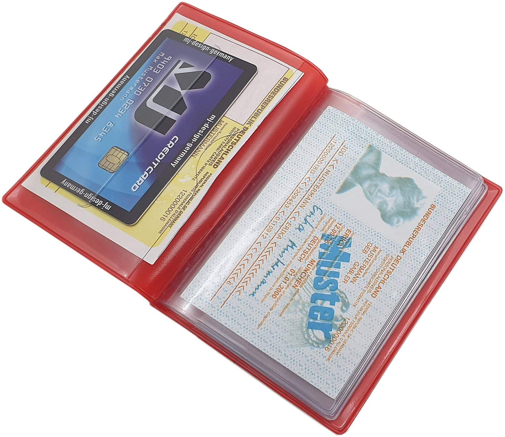 myledershop Karten- und Ausweisetuis MJ-Design-Germany porta badge 12 scomparti trasparente