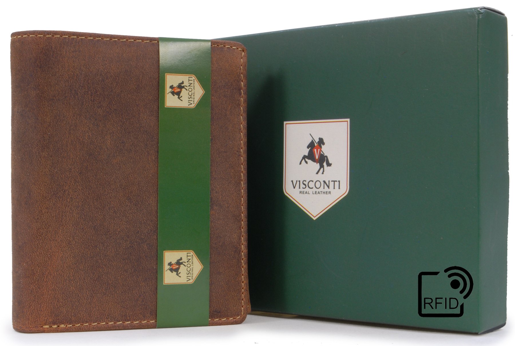 Visconti Hunters Wallets 708 Spear portafoglio uomo Olio Marrone Chiaro RFID