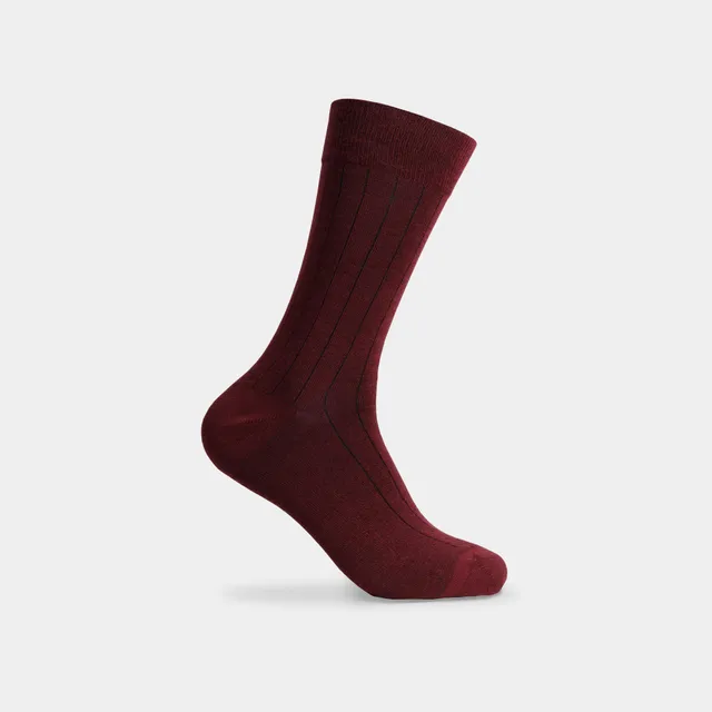 Miguel Bellido Calcetines calzino corto bordeaux in lana merino