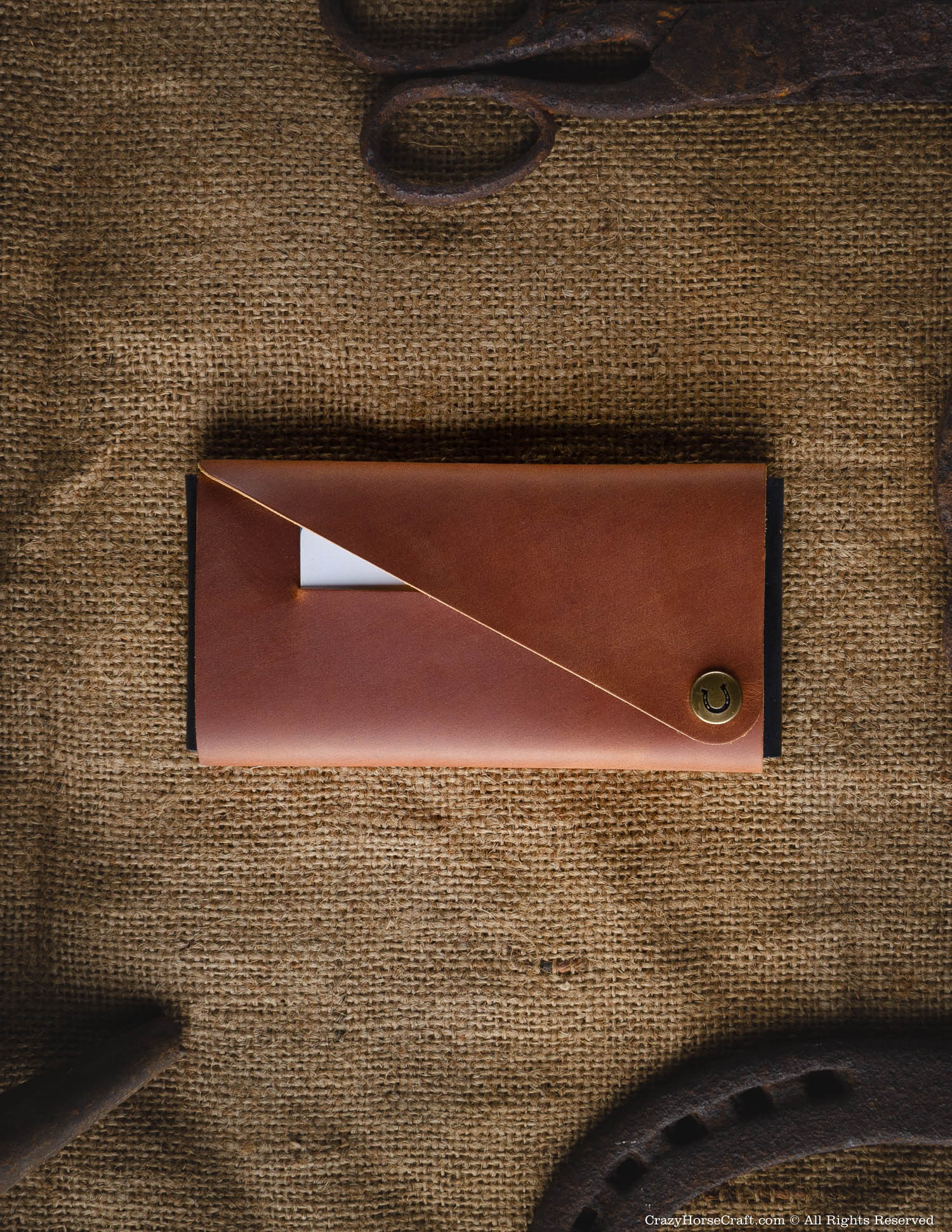 Crazy Horse Craft Minimalist Series portafoglio custodia iPhone Classic Brown