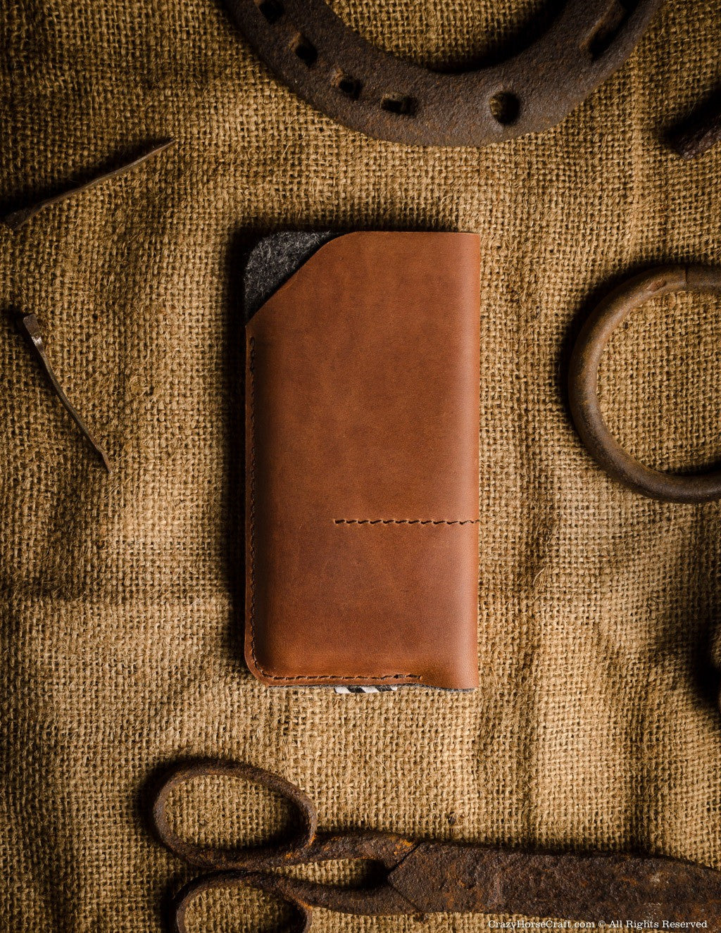 Crazy Horse Craft Phone Cases Leather Phone Case Wallet custodia iPhone 15 marrone